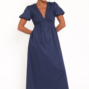Ilyana Short Sleeve Maxi Dress - Navy