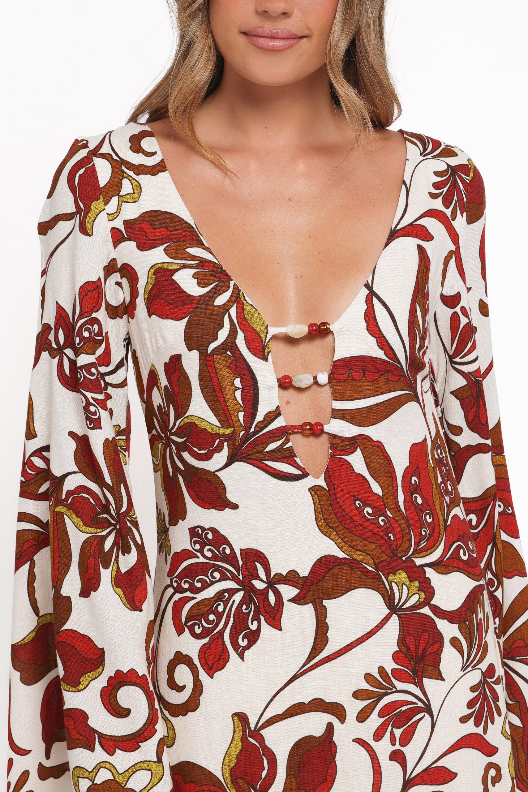 Inala Maxi Dress - Brown Floral - Image 3