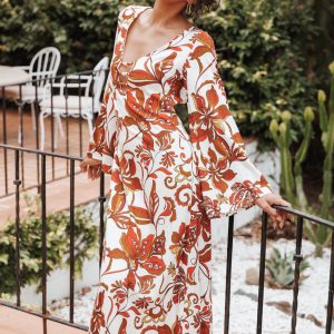 Inala Maxi Dress - Brown Floral