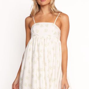 Indira Mini Dress - Ivory Blue Floral