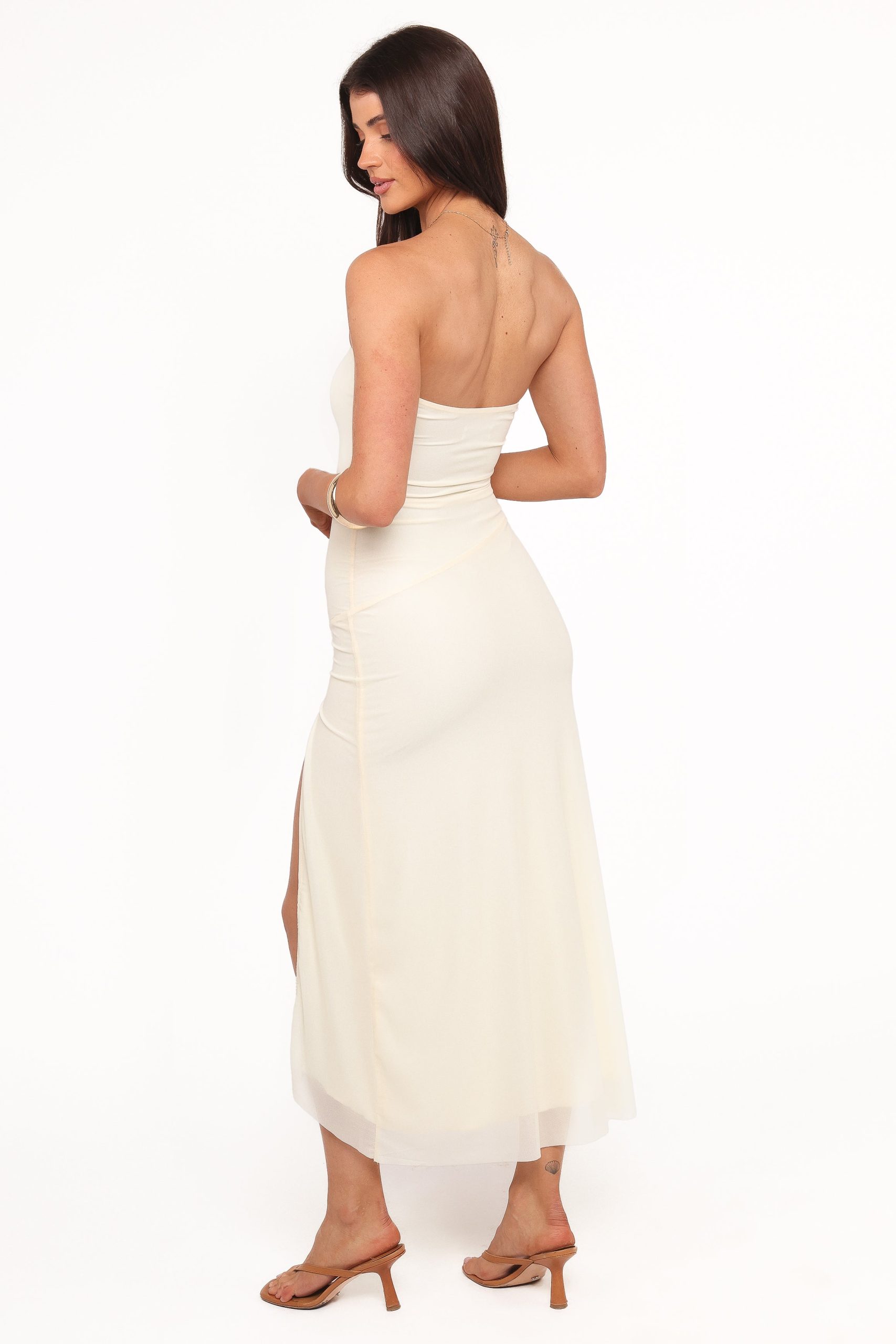Iridessa Strapless Midi Dress - Yellow Floral - Image 4