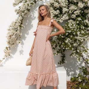 Irina Maxi Dress - Pink Stripe