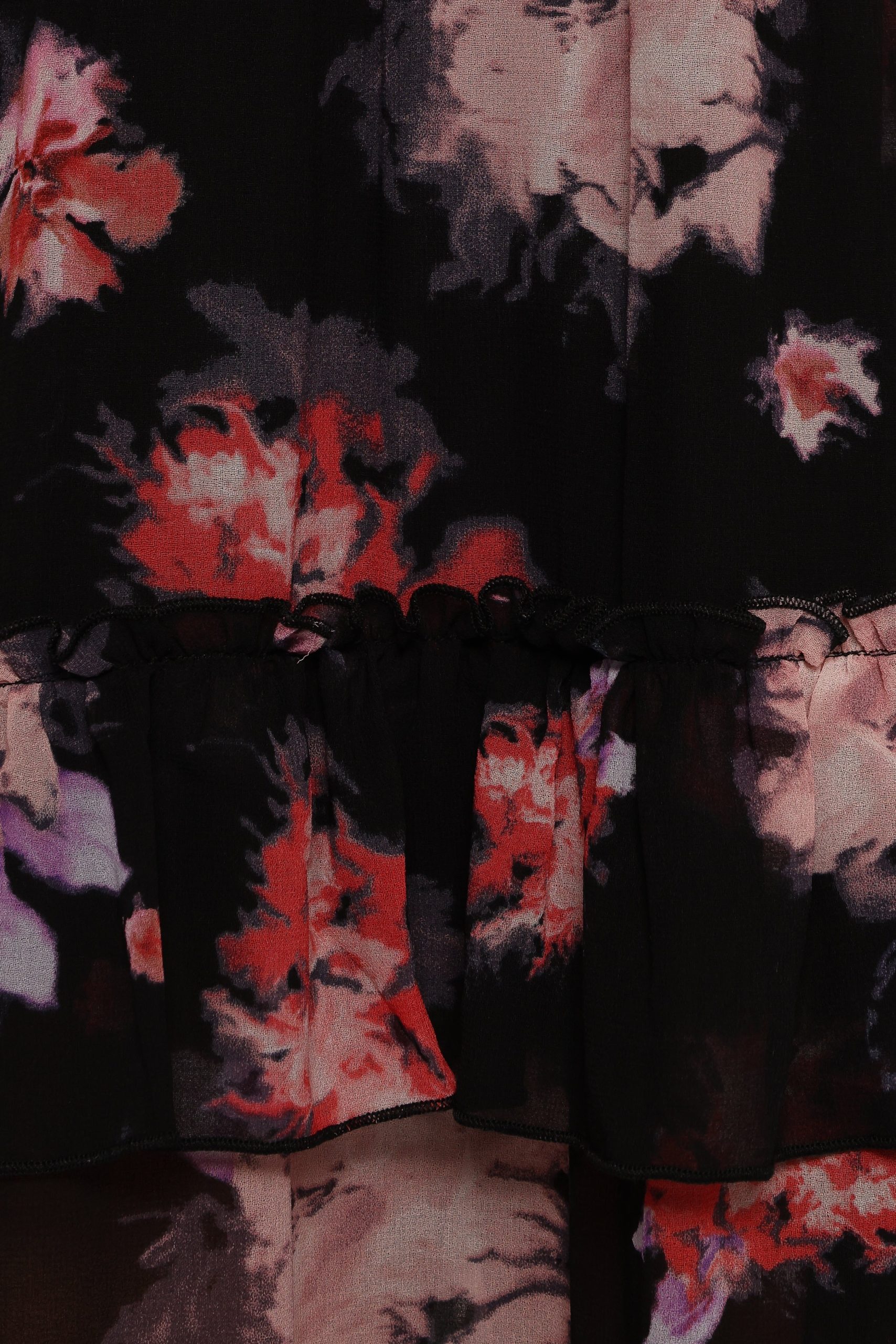 Isadora Long Sleeve Maxi Dress - Black Blurred Floral - Image 6