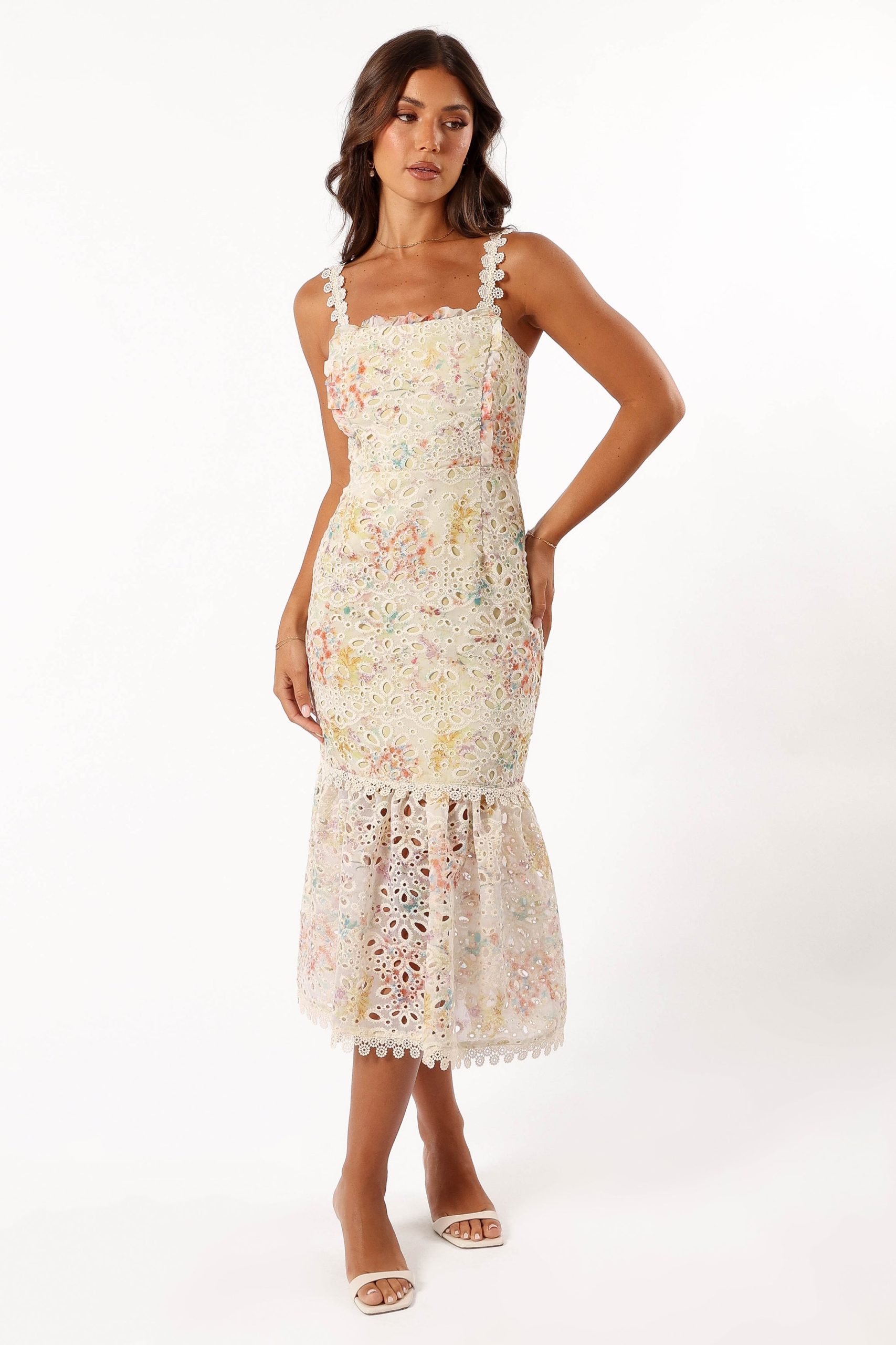 Isla Floral Midi Dress - Lime Multi - Image 6