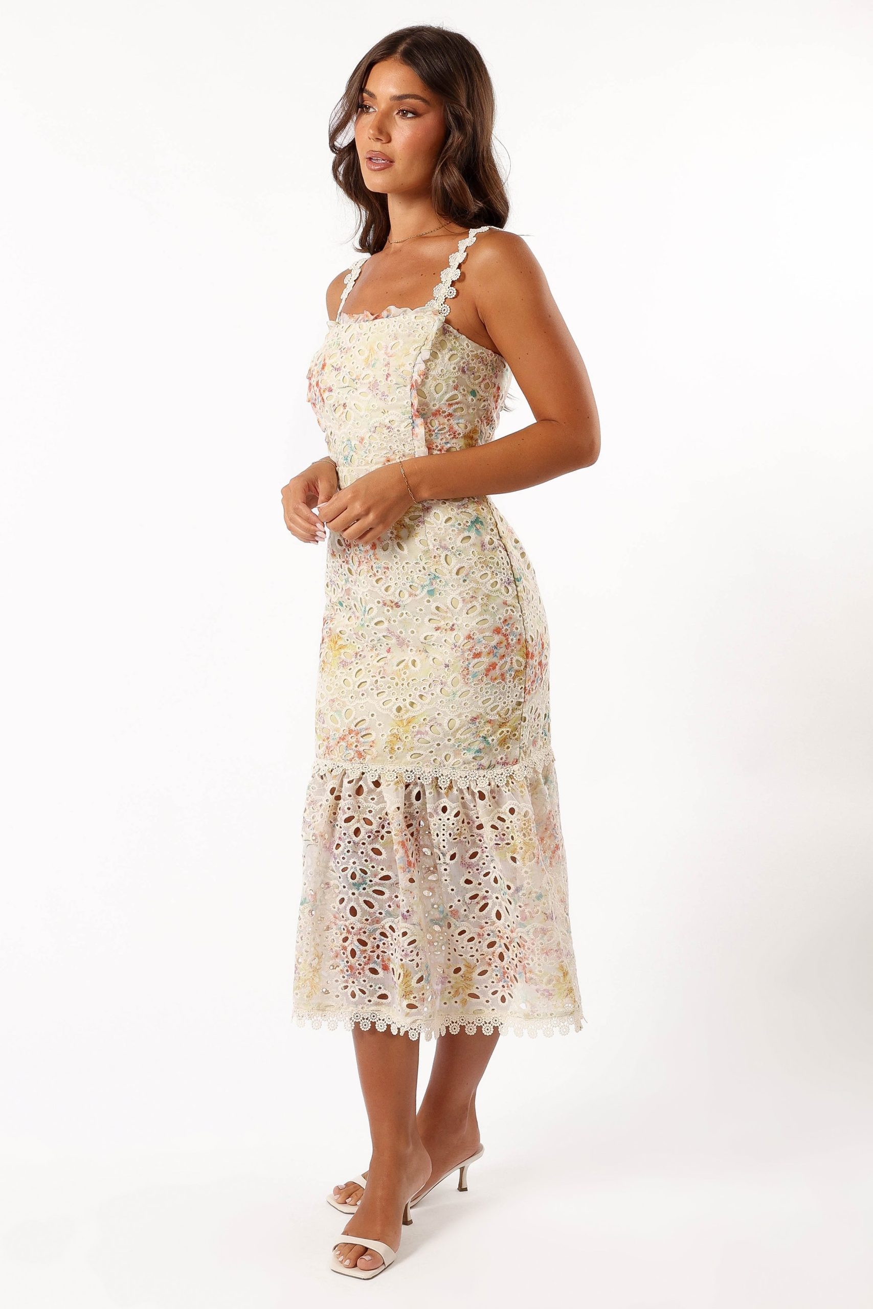 Isla Floral Midi Dress - Lime Multi - Image 5