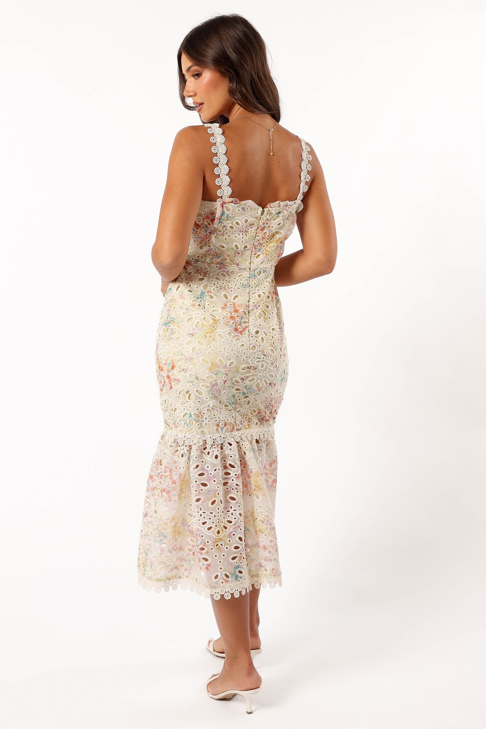 Isla Floral Midi Dress - Lime Multi - Image 7