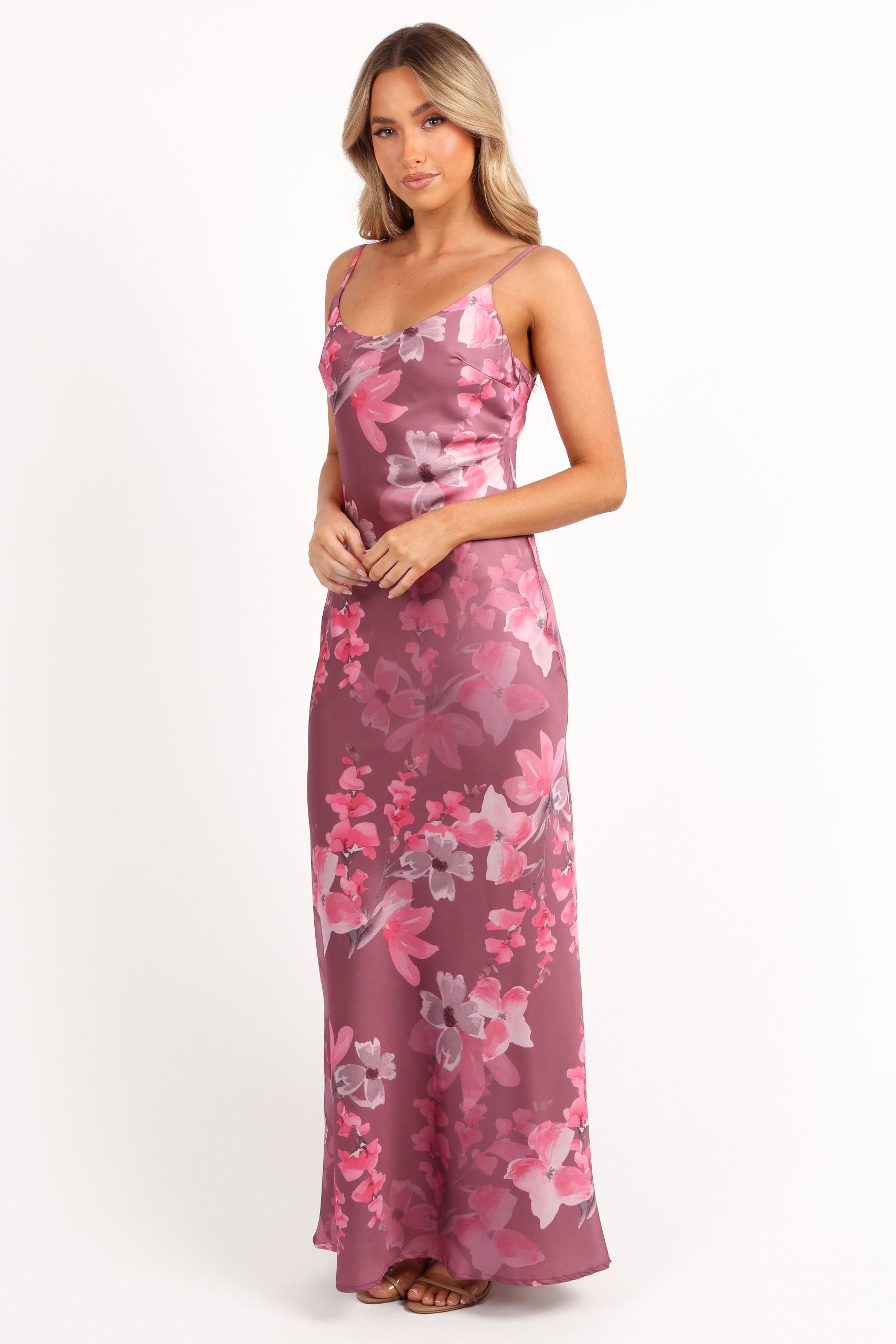 Jamie Maxi Slip Dress - Dark Rose Floral - Image 4