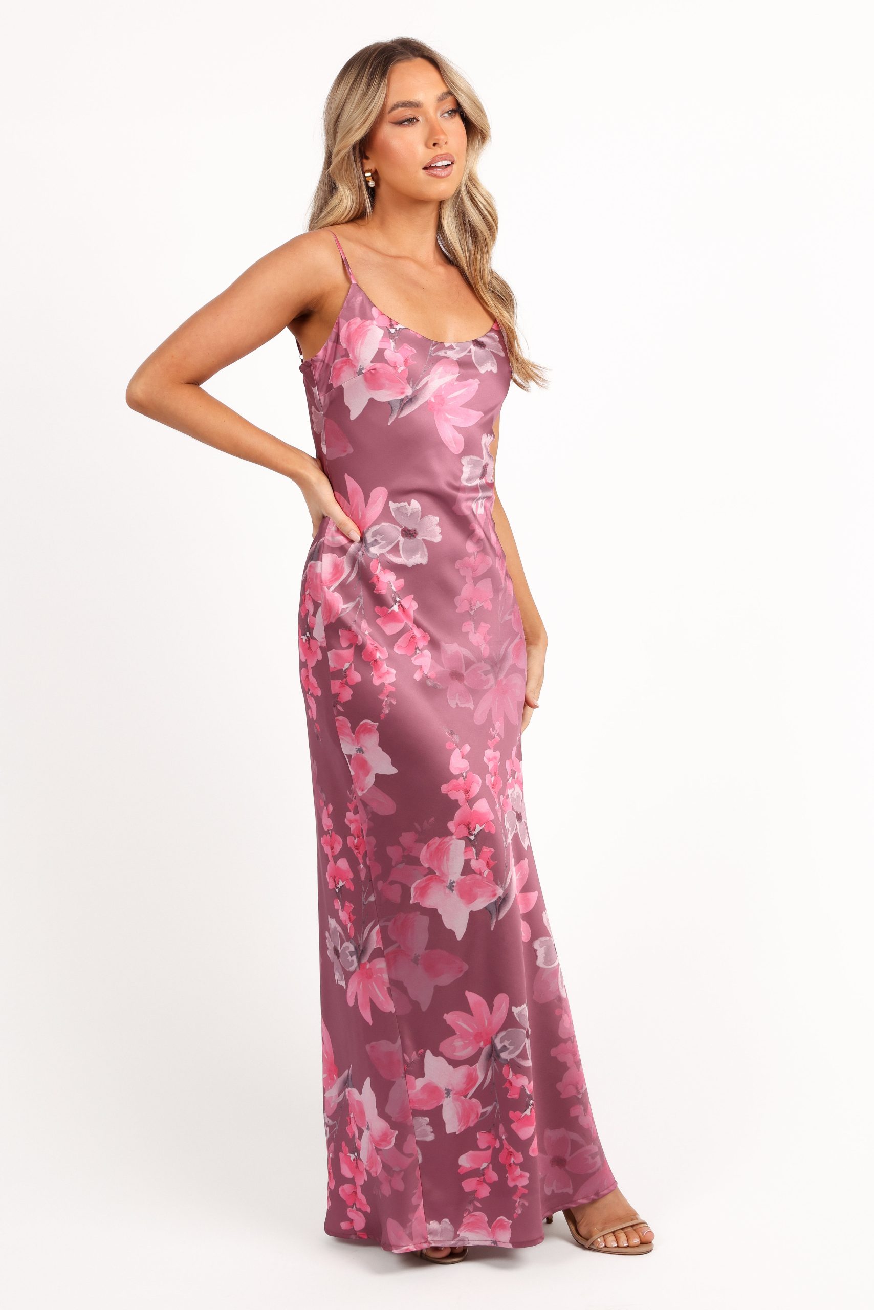 Jamie Maxi Slip Dress - Dark Rose Floral - Image 6