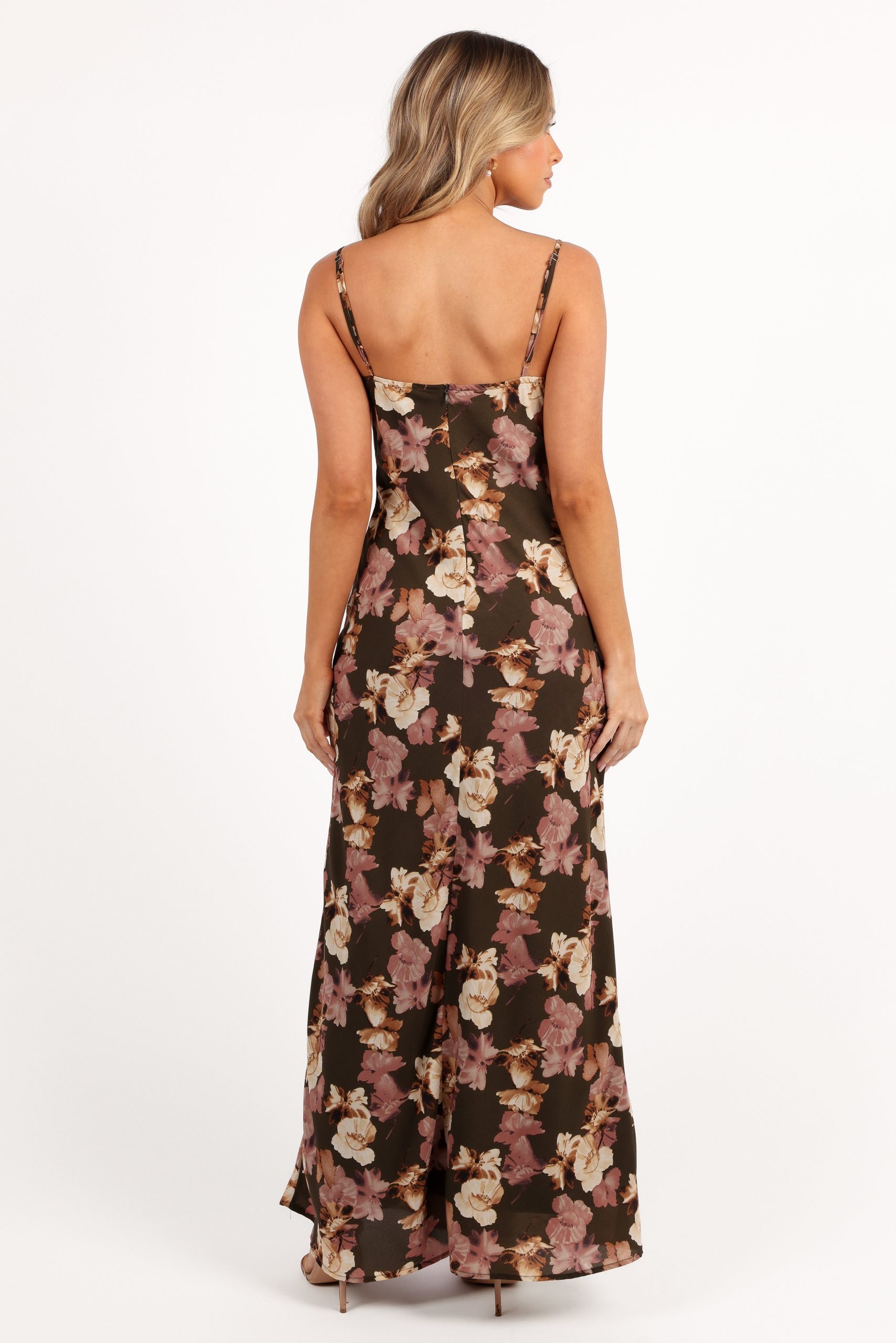 Jamie Maxi Slip Dress - Olive Floral - Image 5