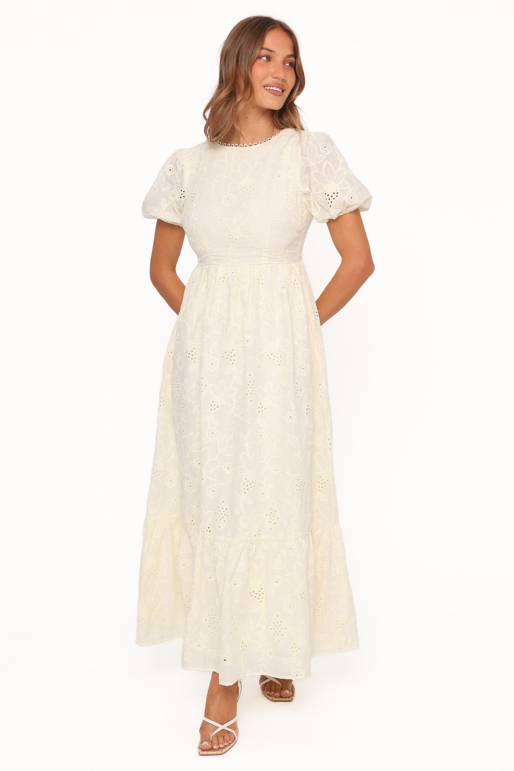 Janice Maxi Dress - Butter Yellow Broderie - Image 2