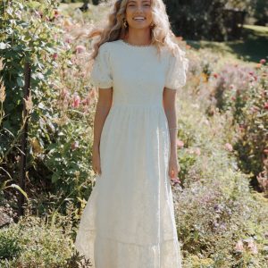 Janice Maxi Dress - Butter Yellow Broderie