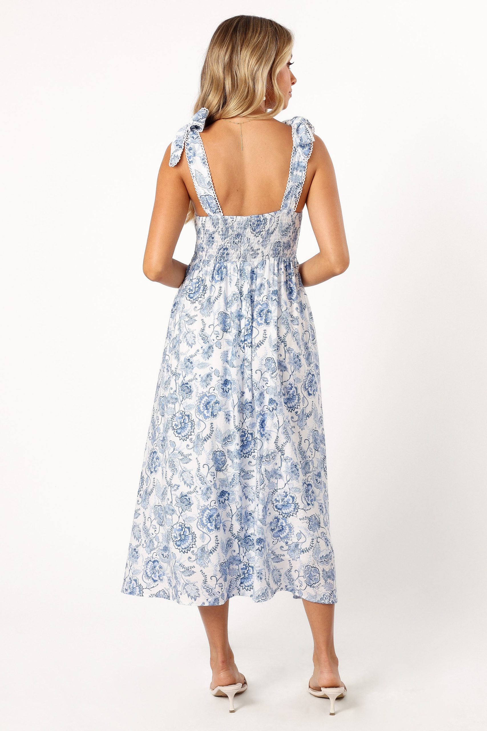 Janie Midi Dress - Blue Floral - Image 4