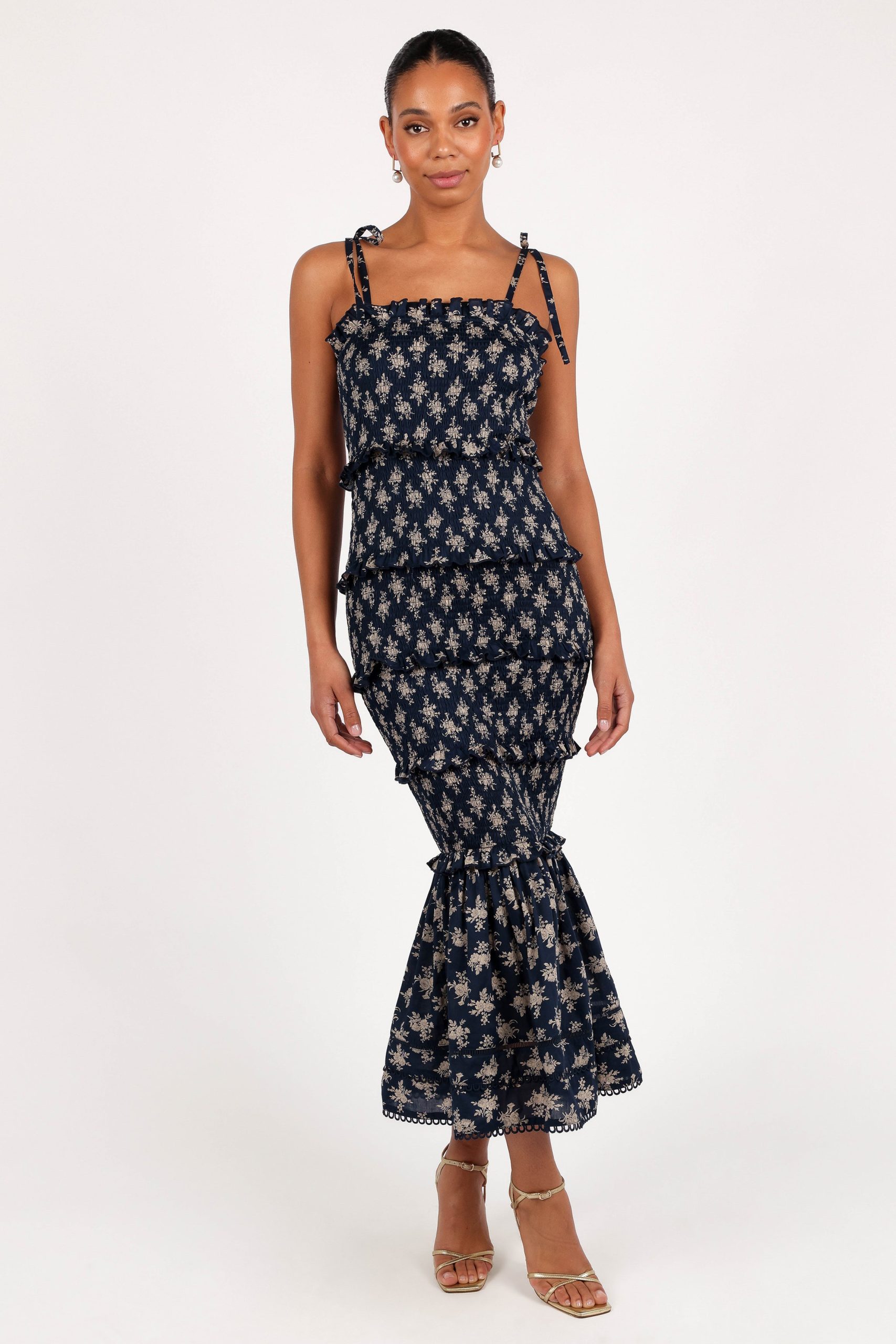 Jazy Midi Dress - Navy Floral - Image 2