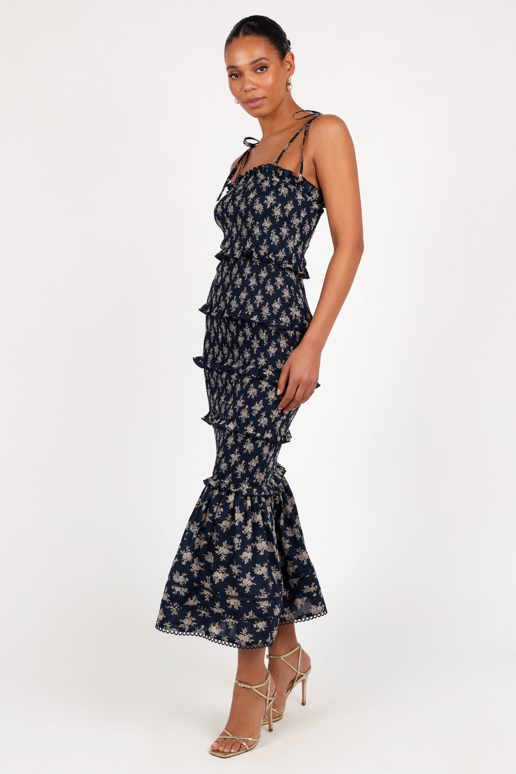 Jazy Midi Dress - Navy Floral - Image 3