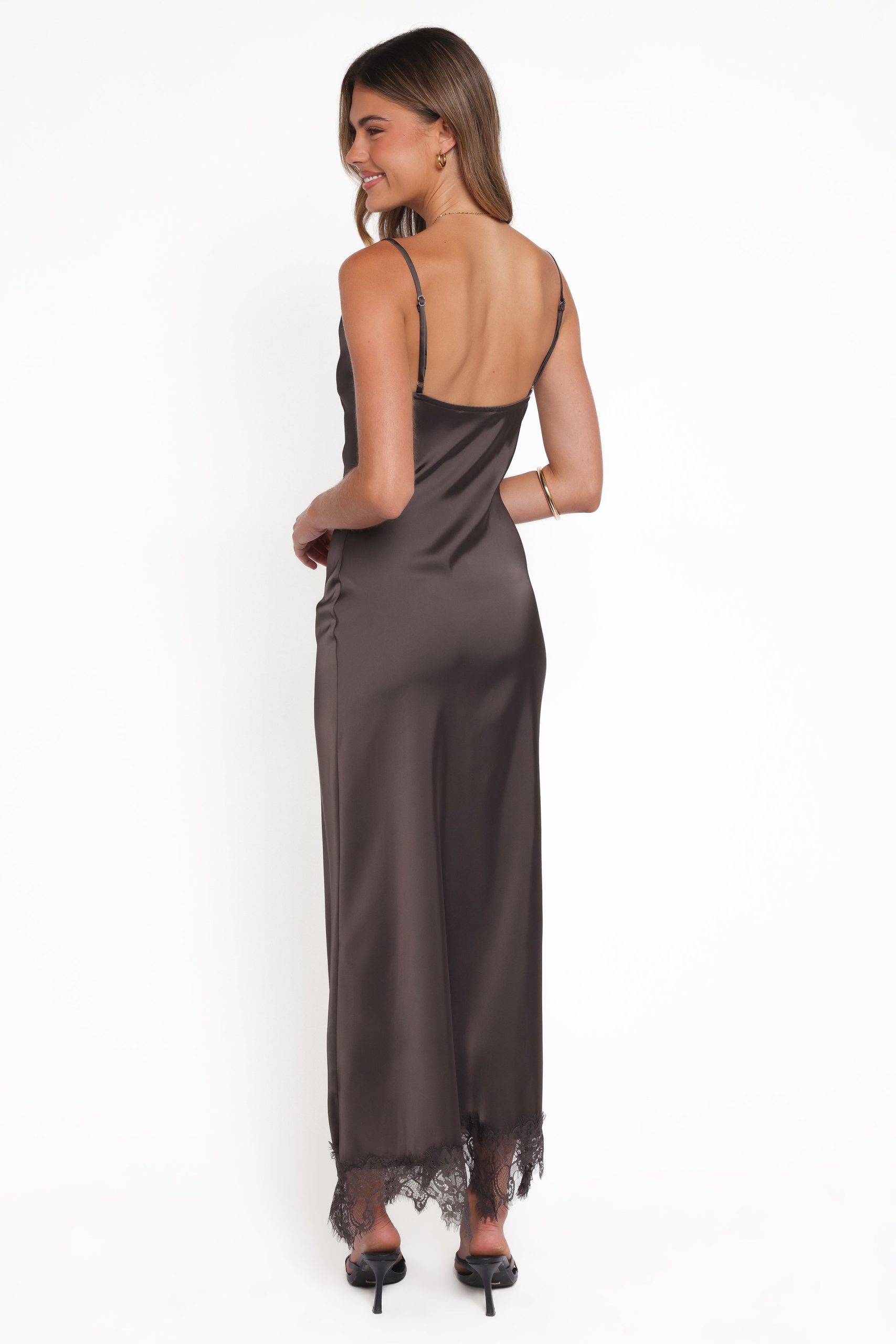Jeneva Lace Midi Dress - Brown - Image 4