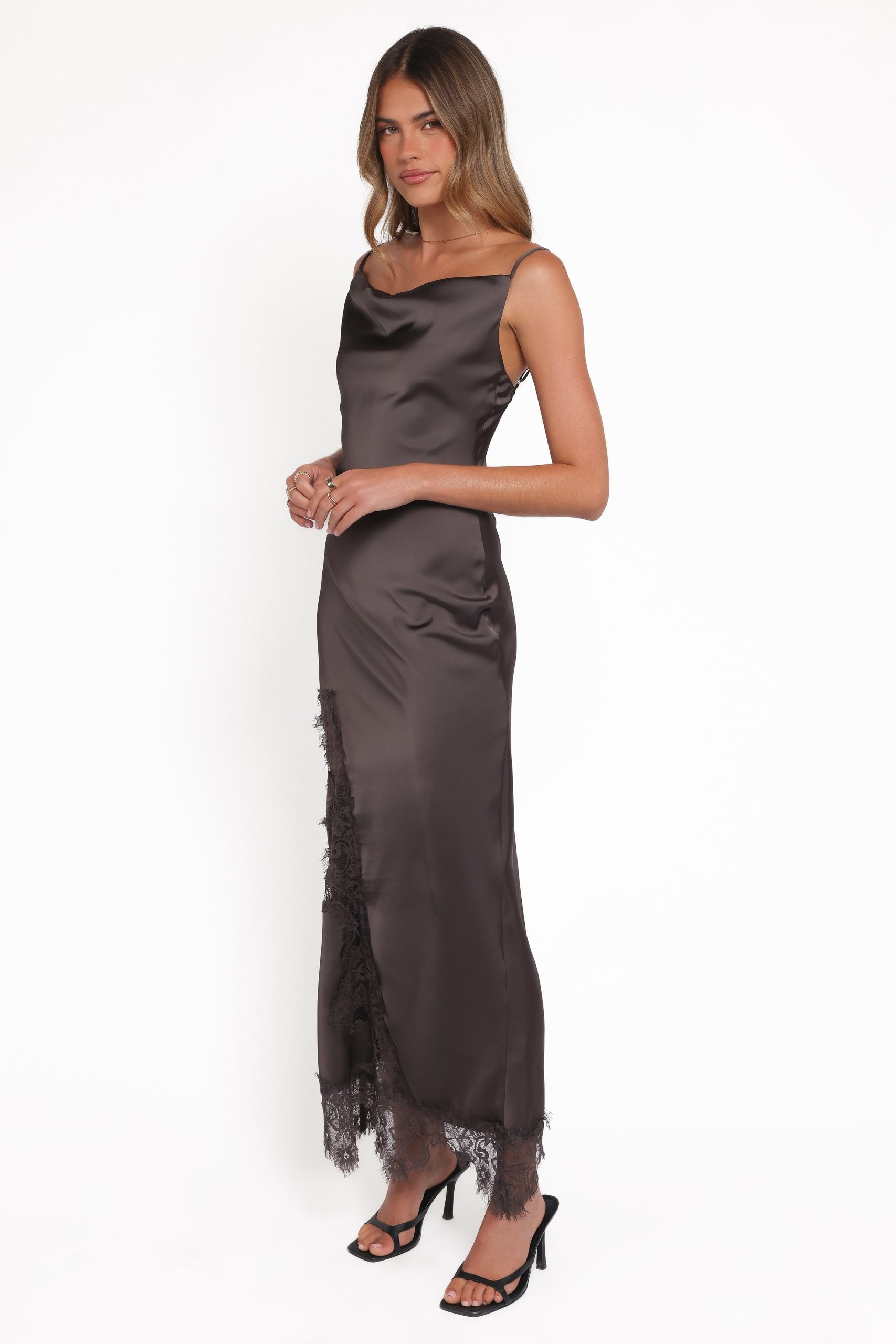 Jeneva Lace Midi Dress - Brown - Image 3