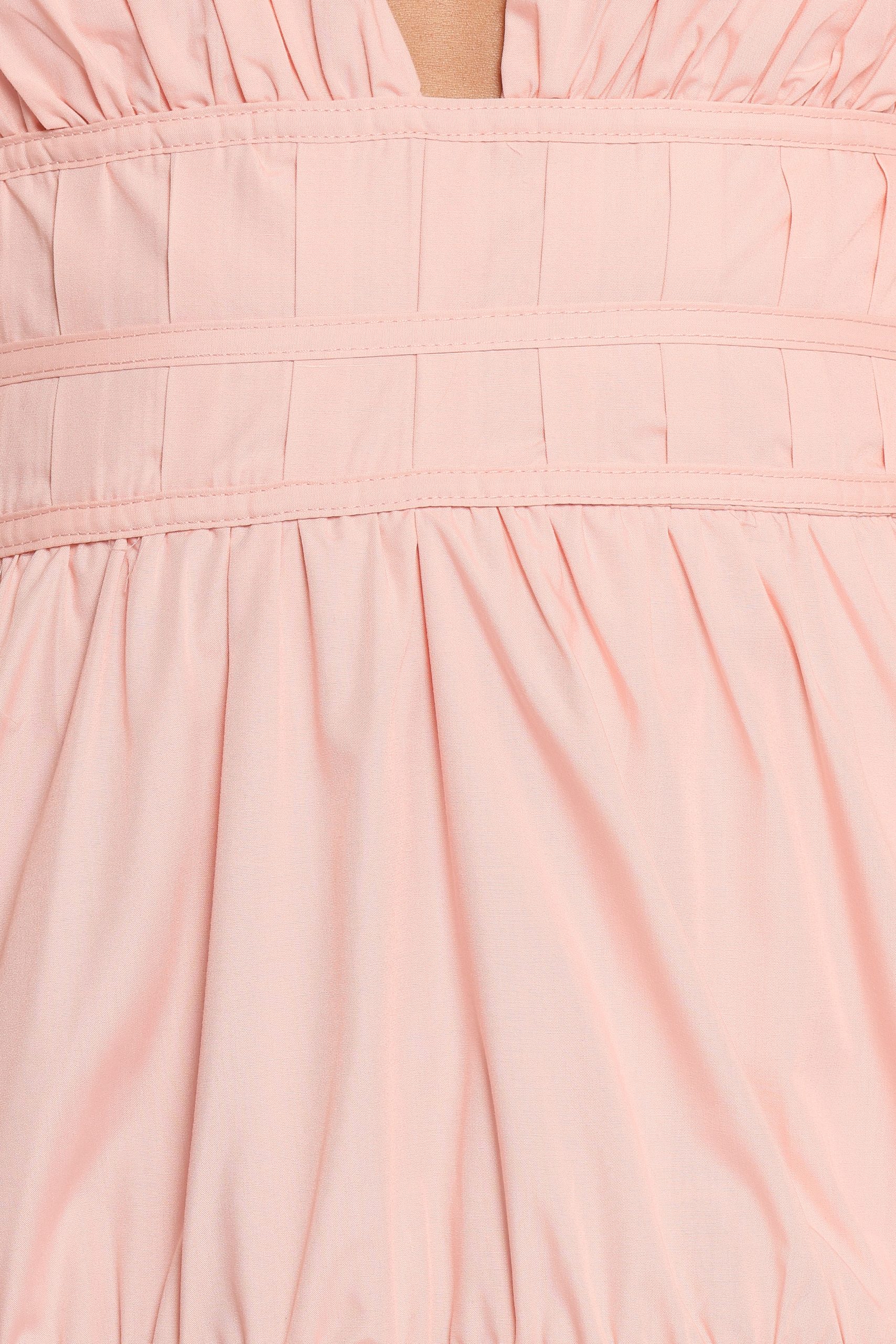 Joedy Puff Sleeve Midi Dress - Pale Pink - Image 7