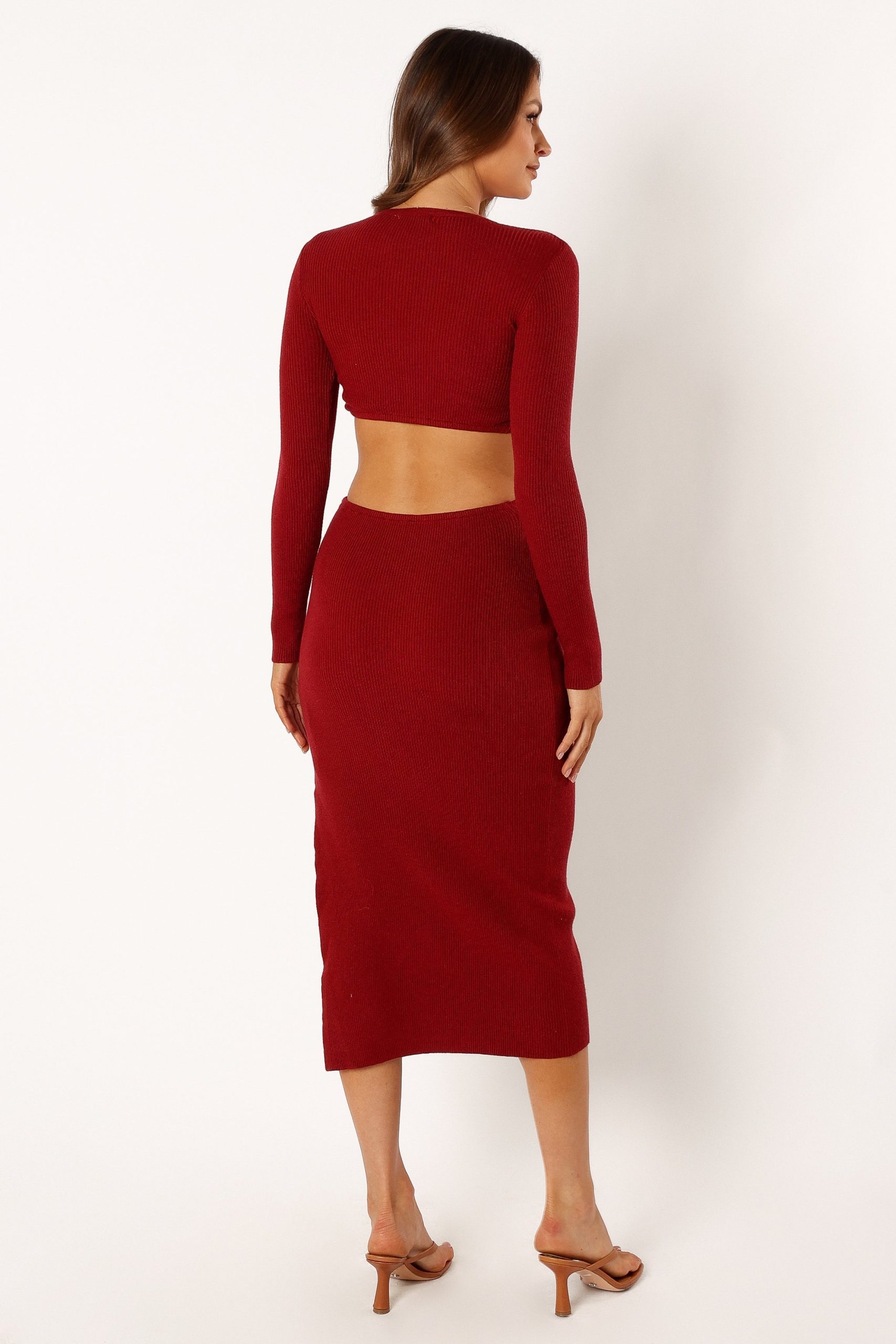 Jonah Long Sleeve Midi Dress - Red Dhalia - Image 3