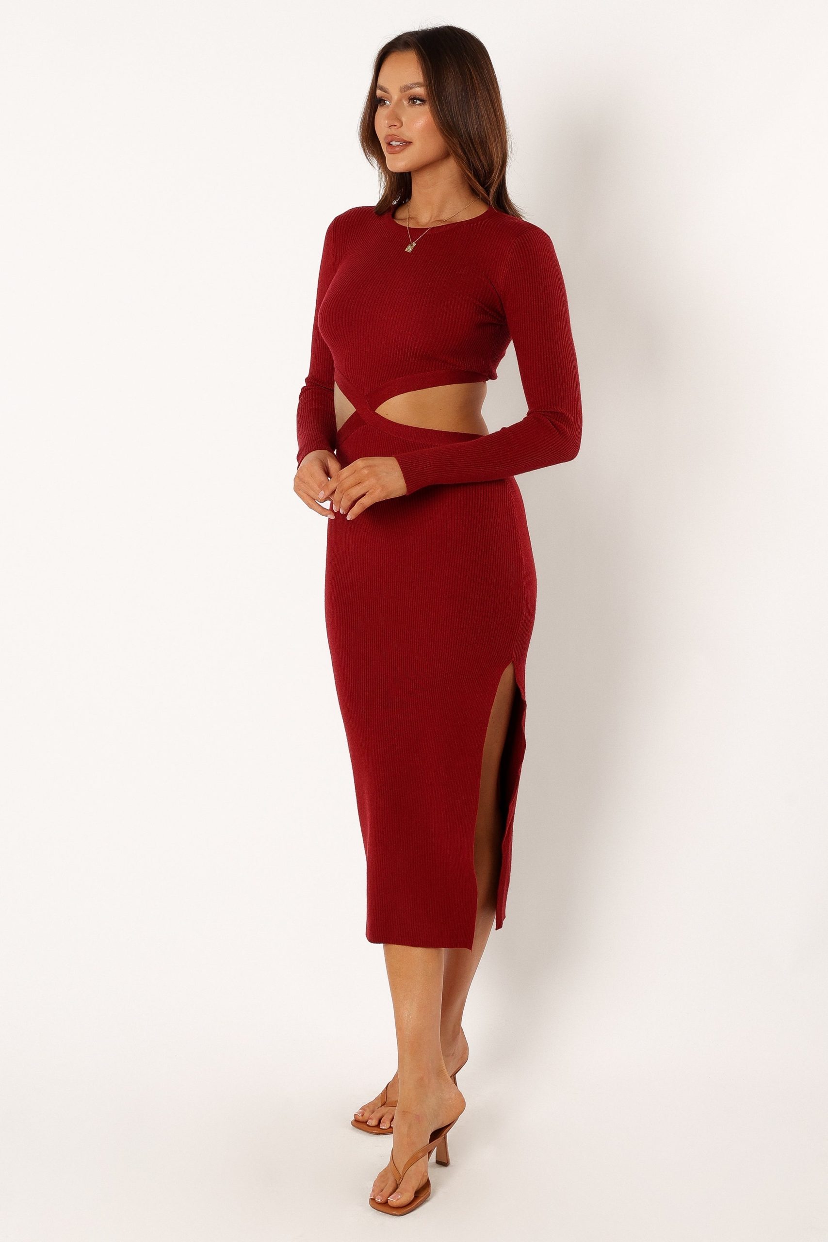 Jonah Long Sleeve Midi Dress - Red Dhalia - Image 6
