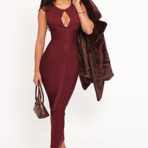 Josiah Midi Dress - Burgundy