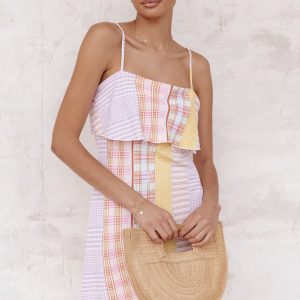 Junia Mini Dress - Pink Plaid