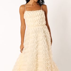 Kade Textured Midi Dress - White