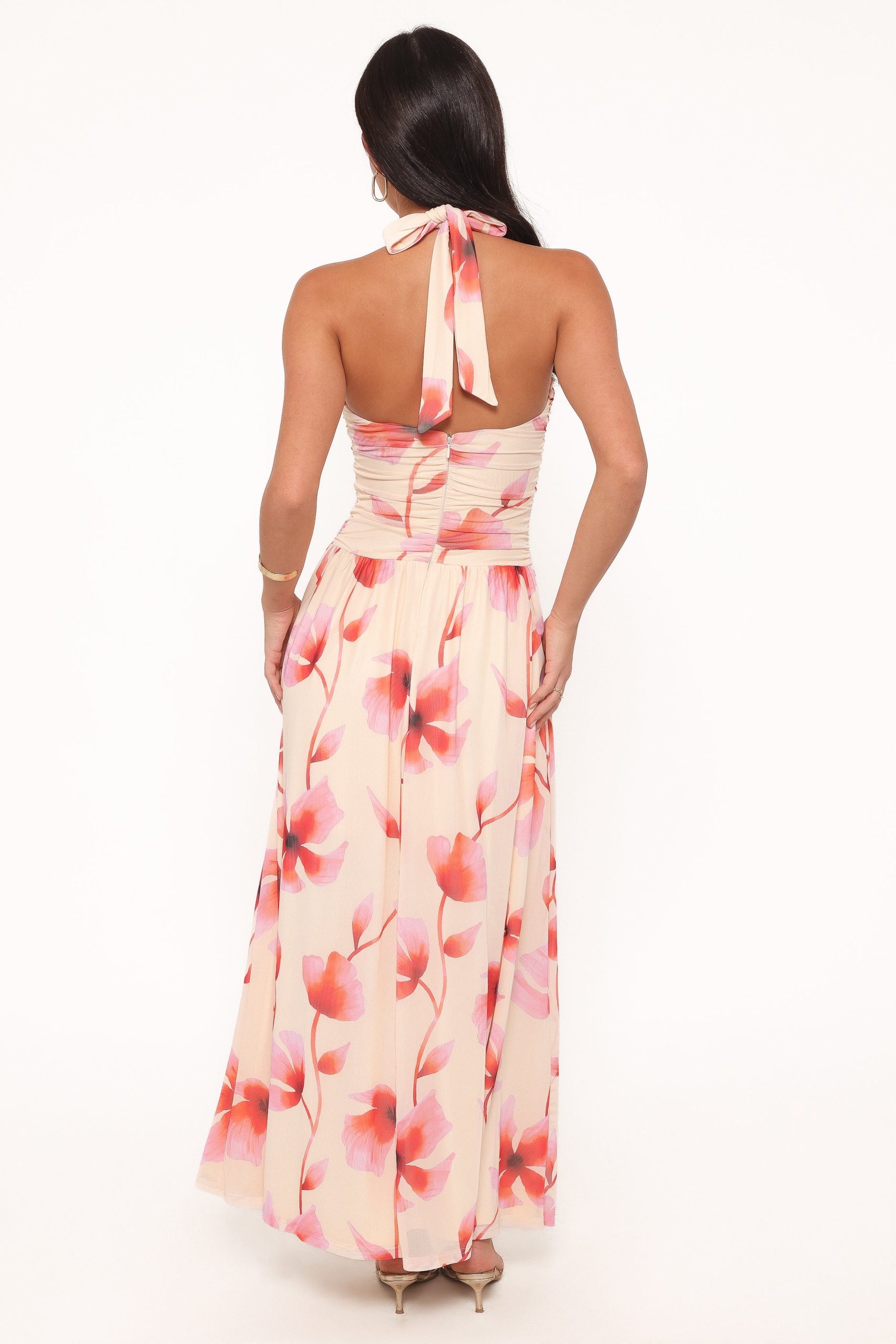 Kaira Halterneck Maxi Dress - Pink Floral - Image 5