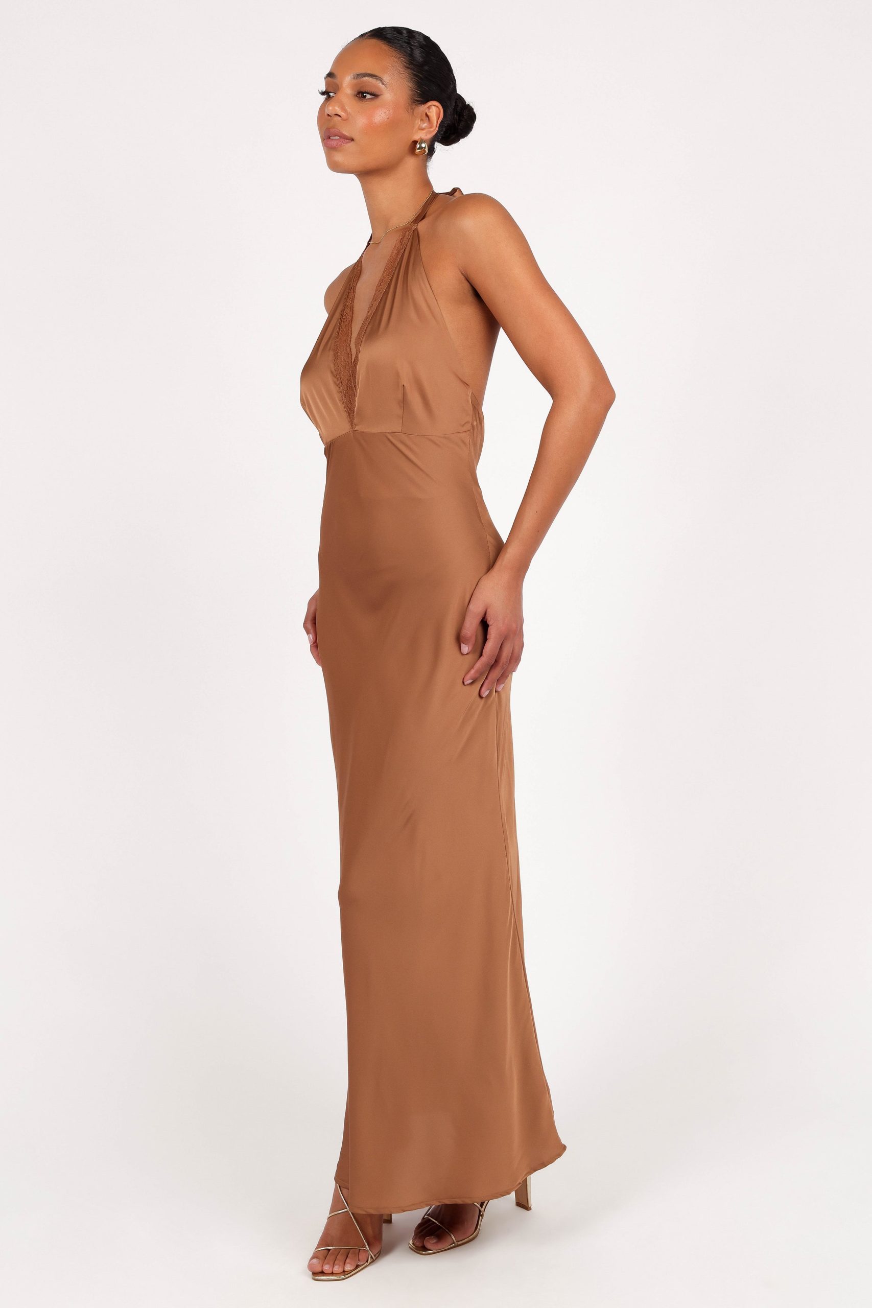 Kalina Halterneck Maxi Dress - Bronze - Image 4