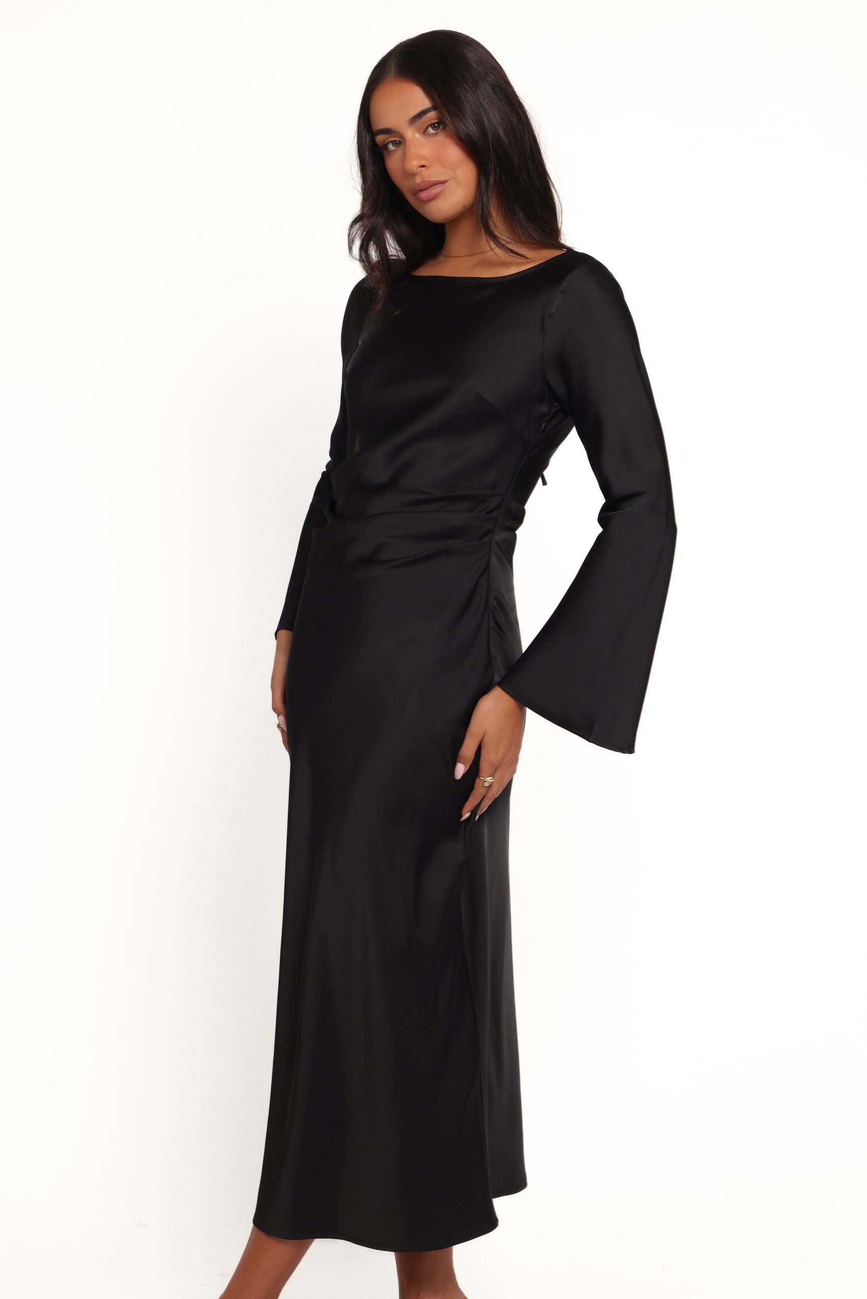 Kalyssa Long Sleeve Maxi Dress - Black - Image 3