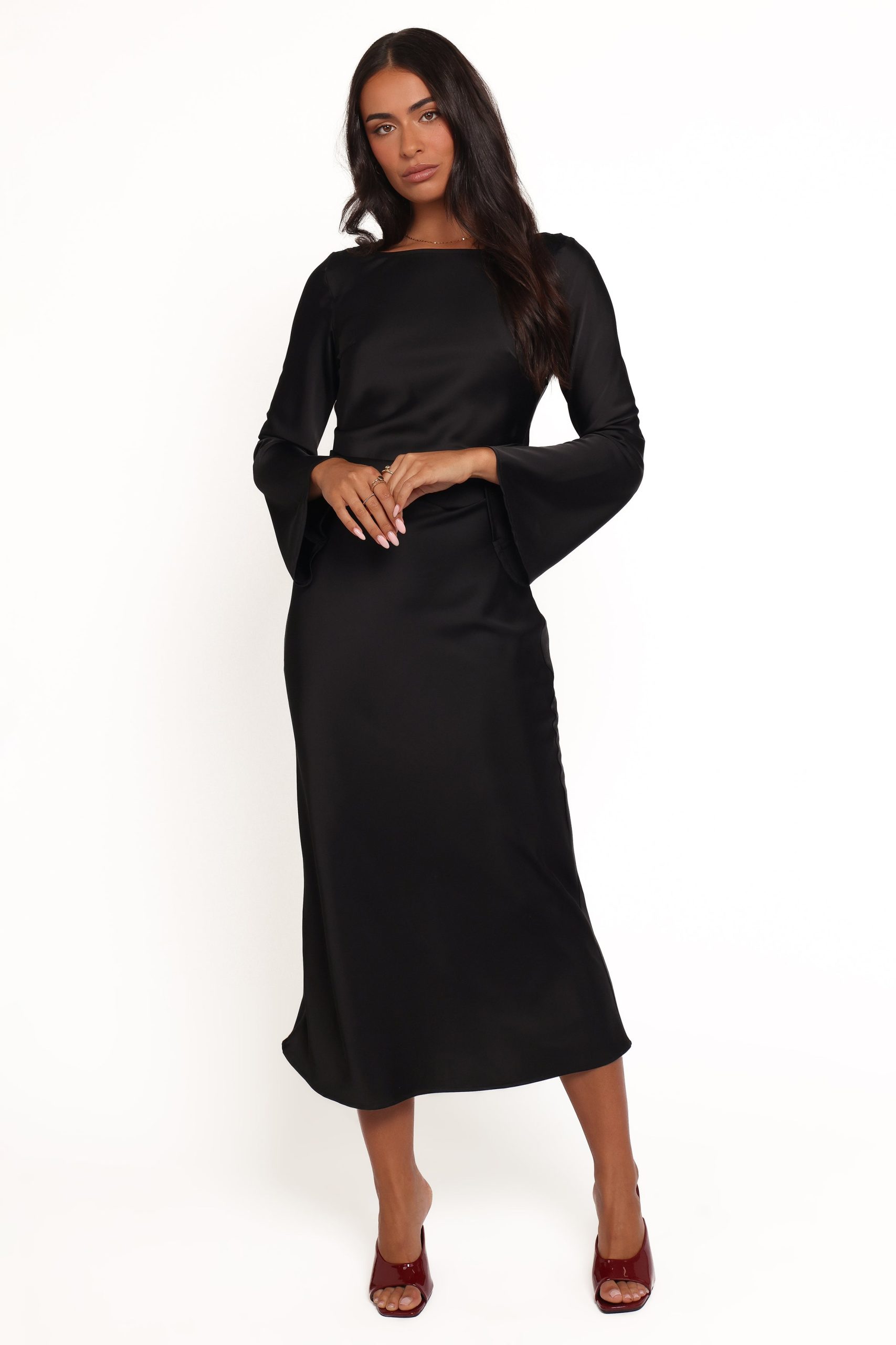 Kalyssa Long Sleeve Maxi Dress - Black - Image 5