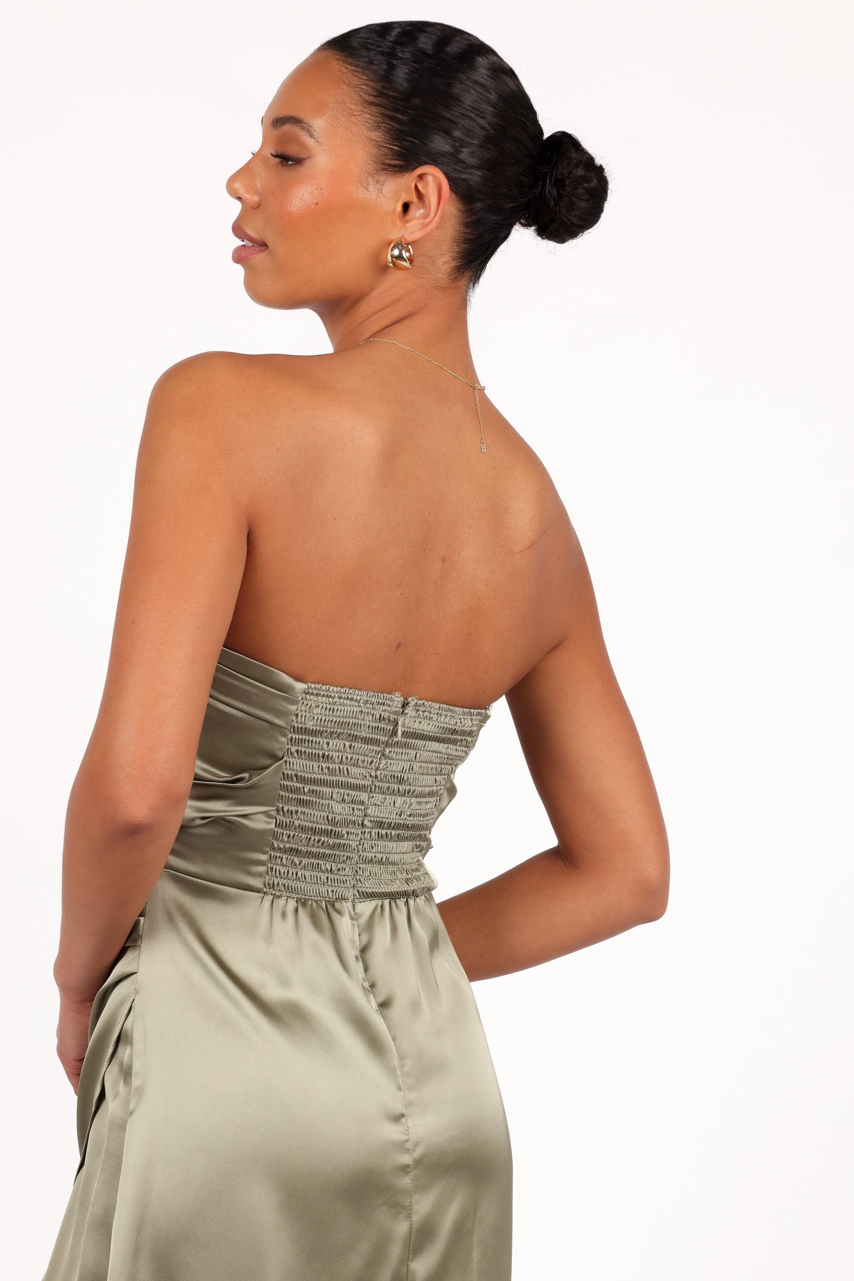Kara Strapless Maxi Dress - Olive - Image 7