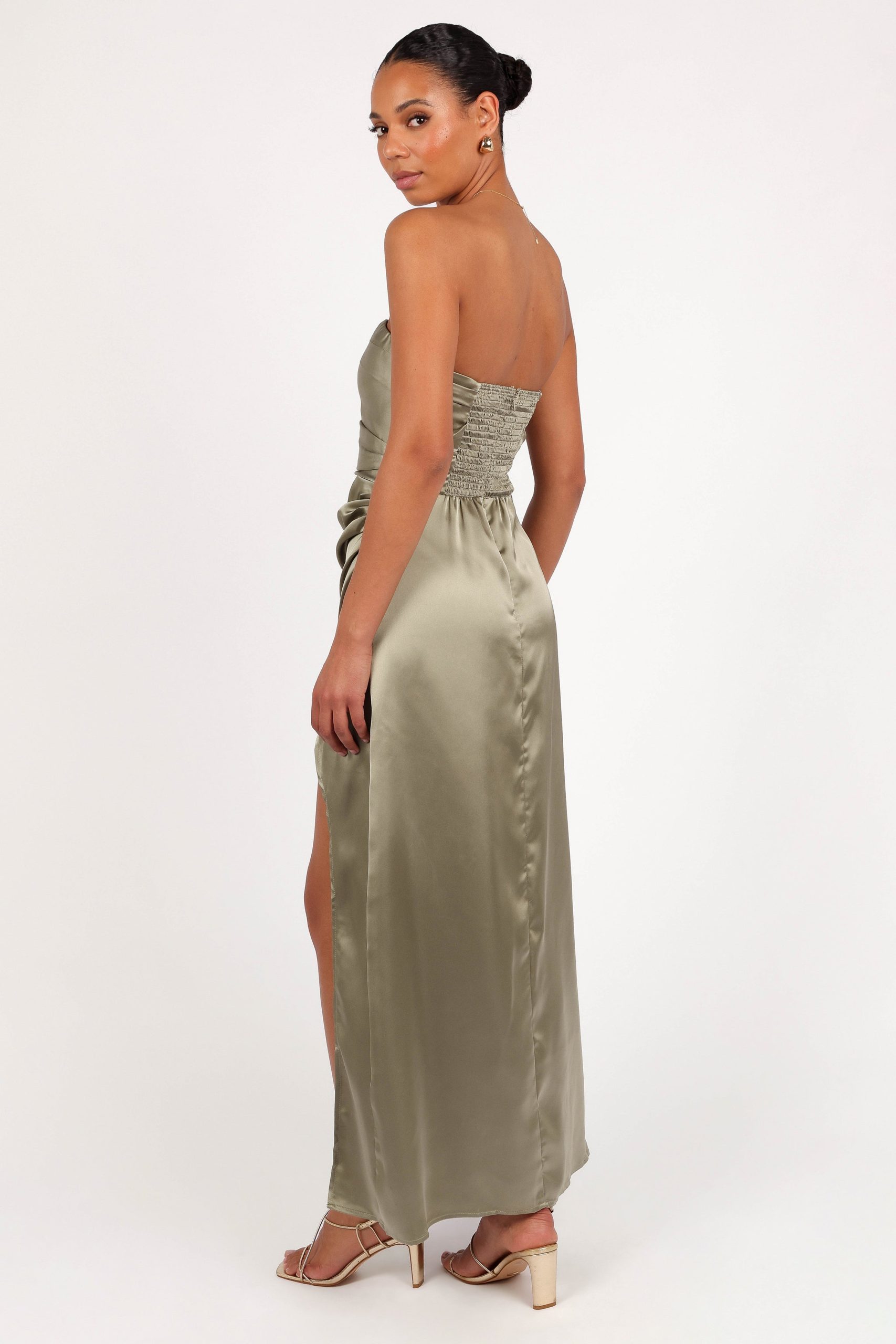 Kara Strapless Maxi Dress - Olive - Image 4