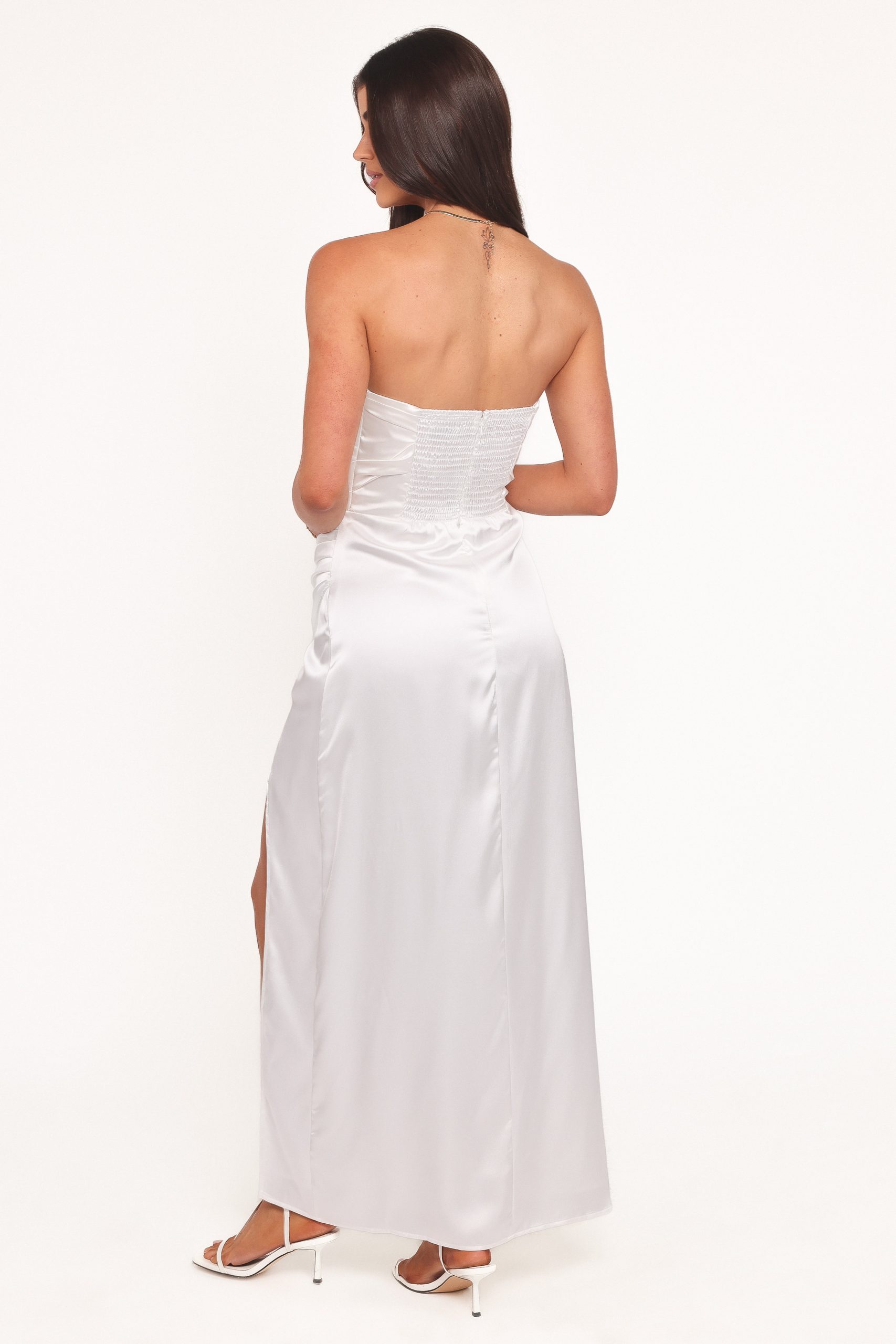 Kara Strapless Maxi Dress - White - Image 3