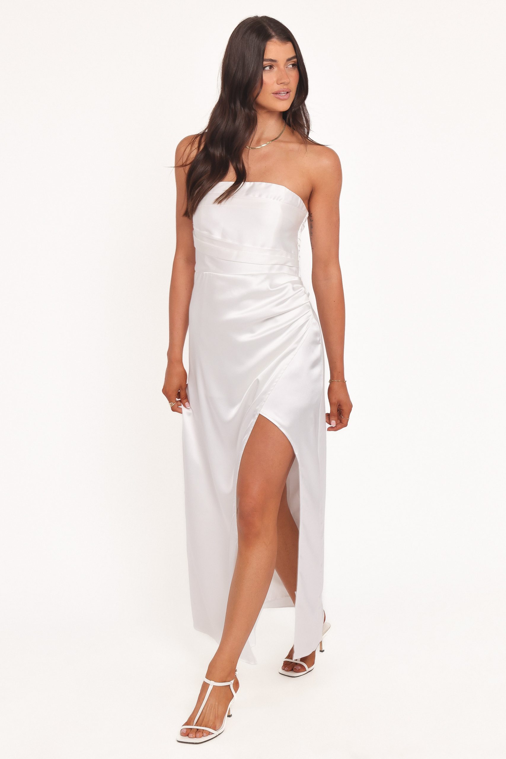 Kara Strapless Maxi Dress - White - Image 2