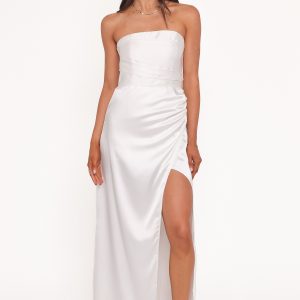 Kara Strapless Maxi Dress - White