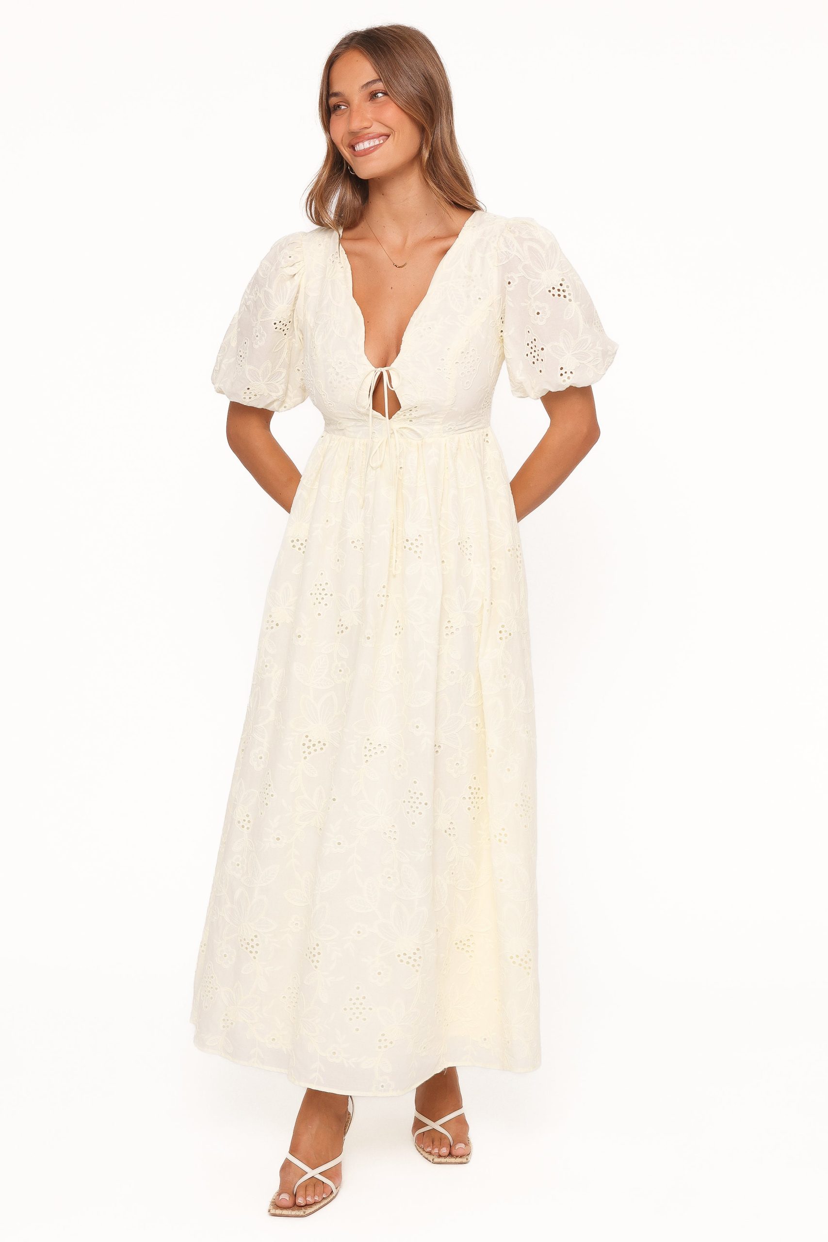 Karla Maxi Dress - Butter Yellow Broderie - Image 2