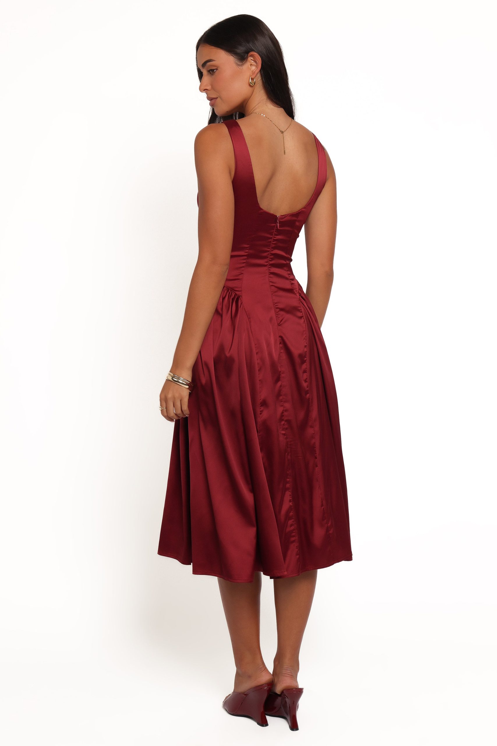 Katelyn Midi Dress - Burgundy - Image 4