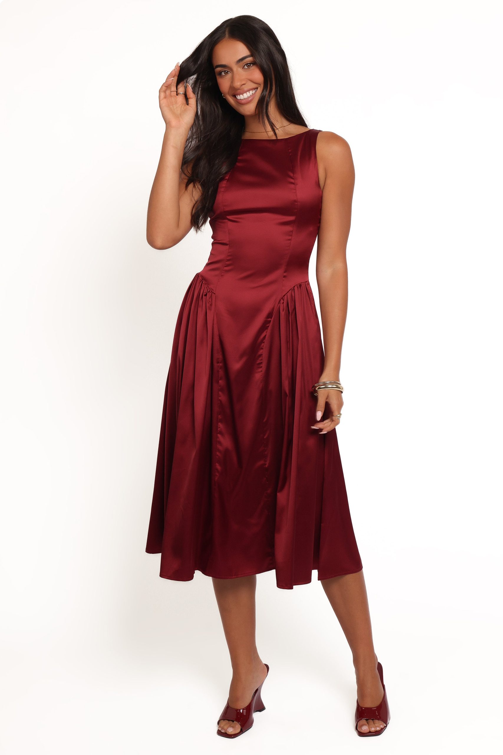 Katelyn Midi Dress - Burgundy - Image 5