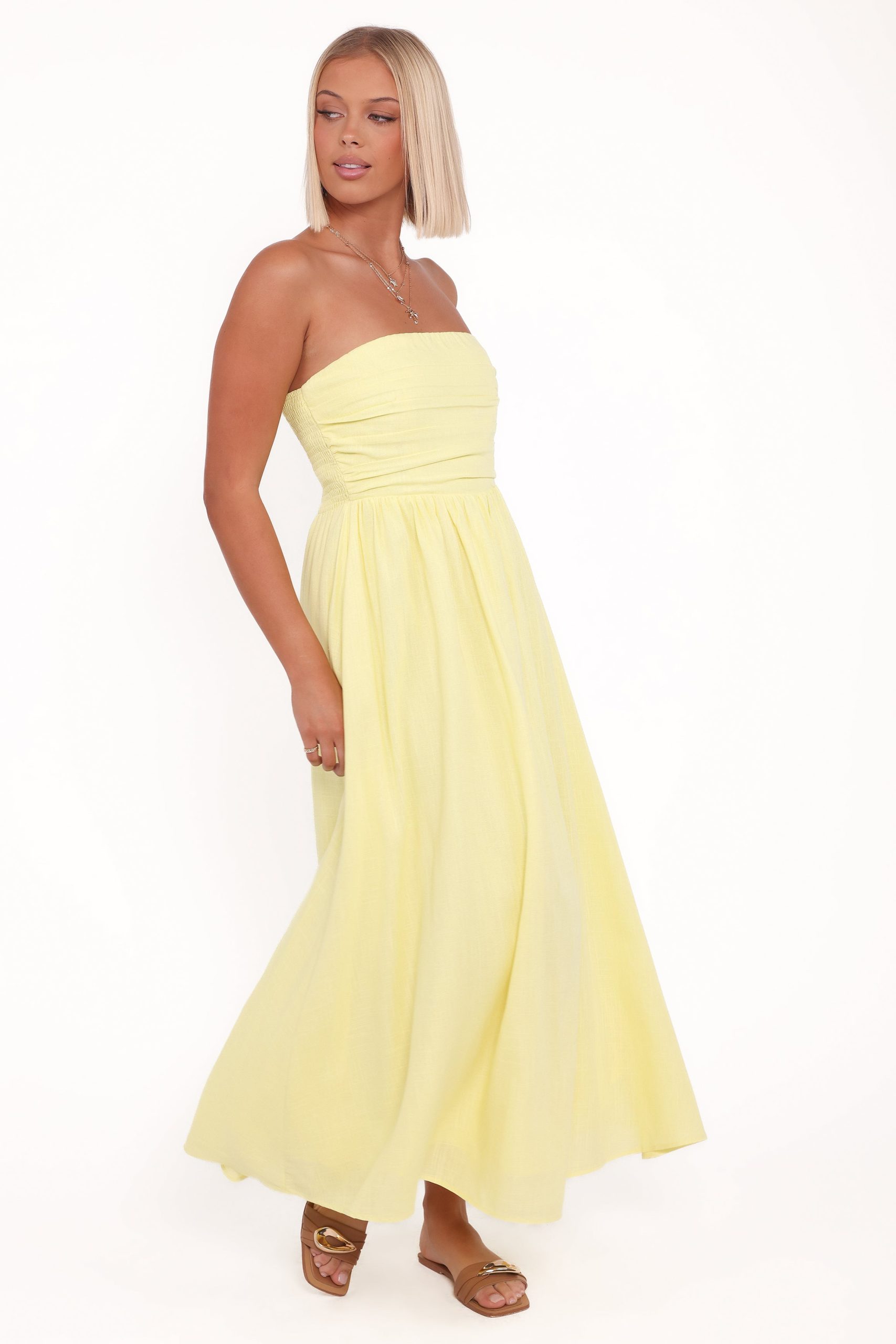 Kayt Strapless Dress - Butter Yellow - Image 2