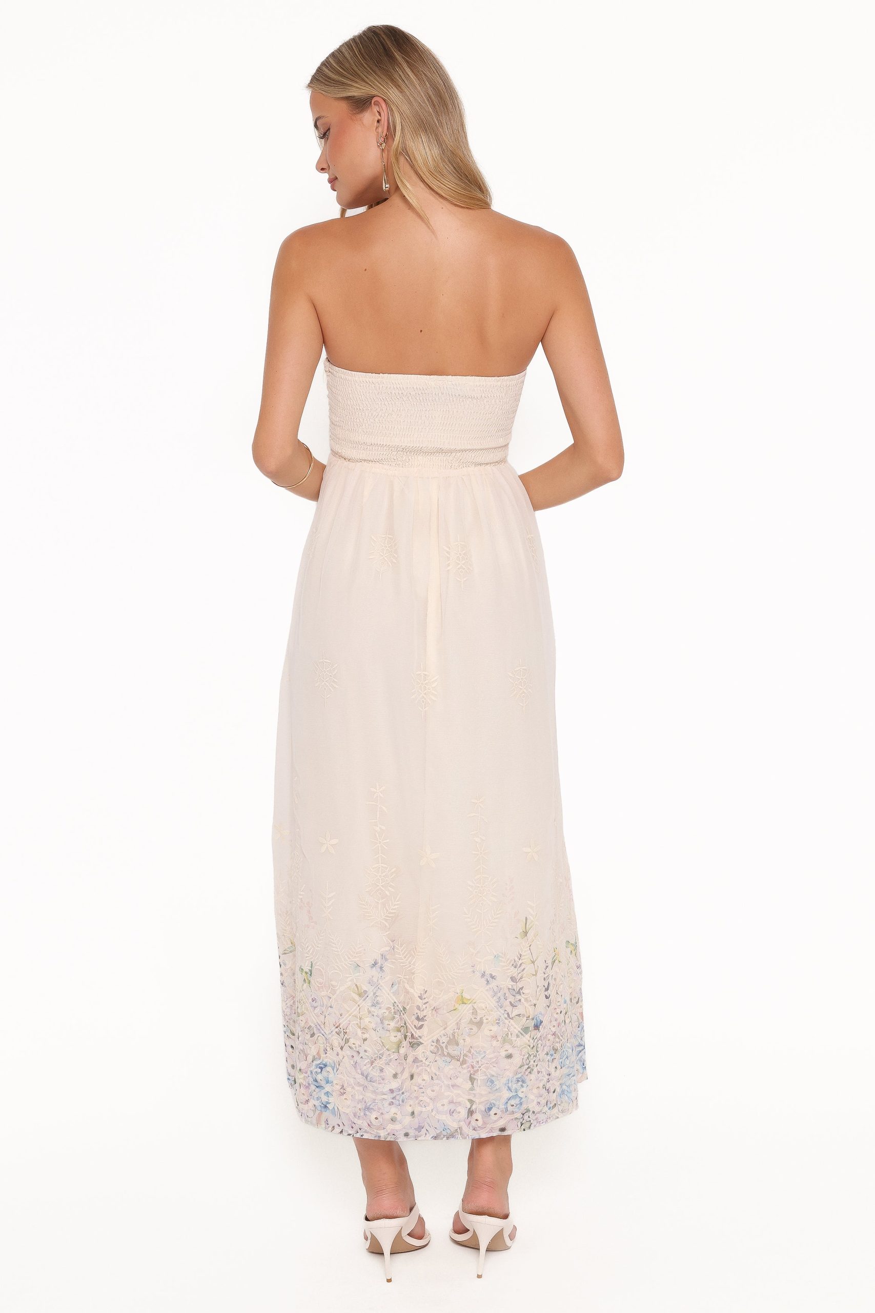 Kayt Strapless Dress - Embroidered Floral - Image 4