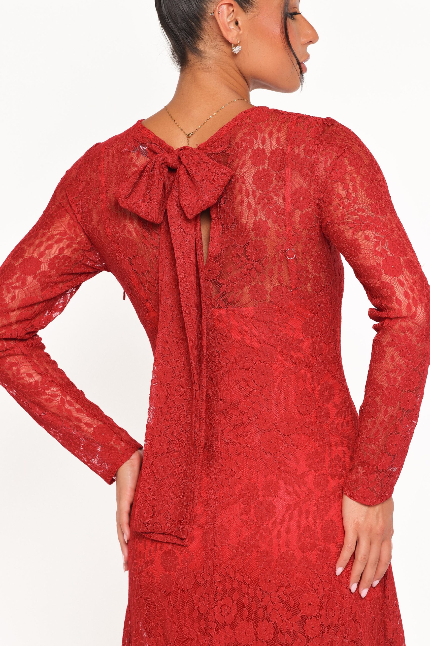 Keani Long Sleeve Maxi Dress - Red - Image 3