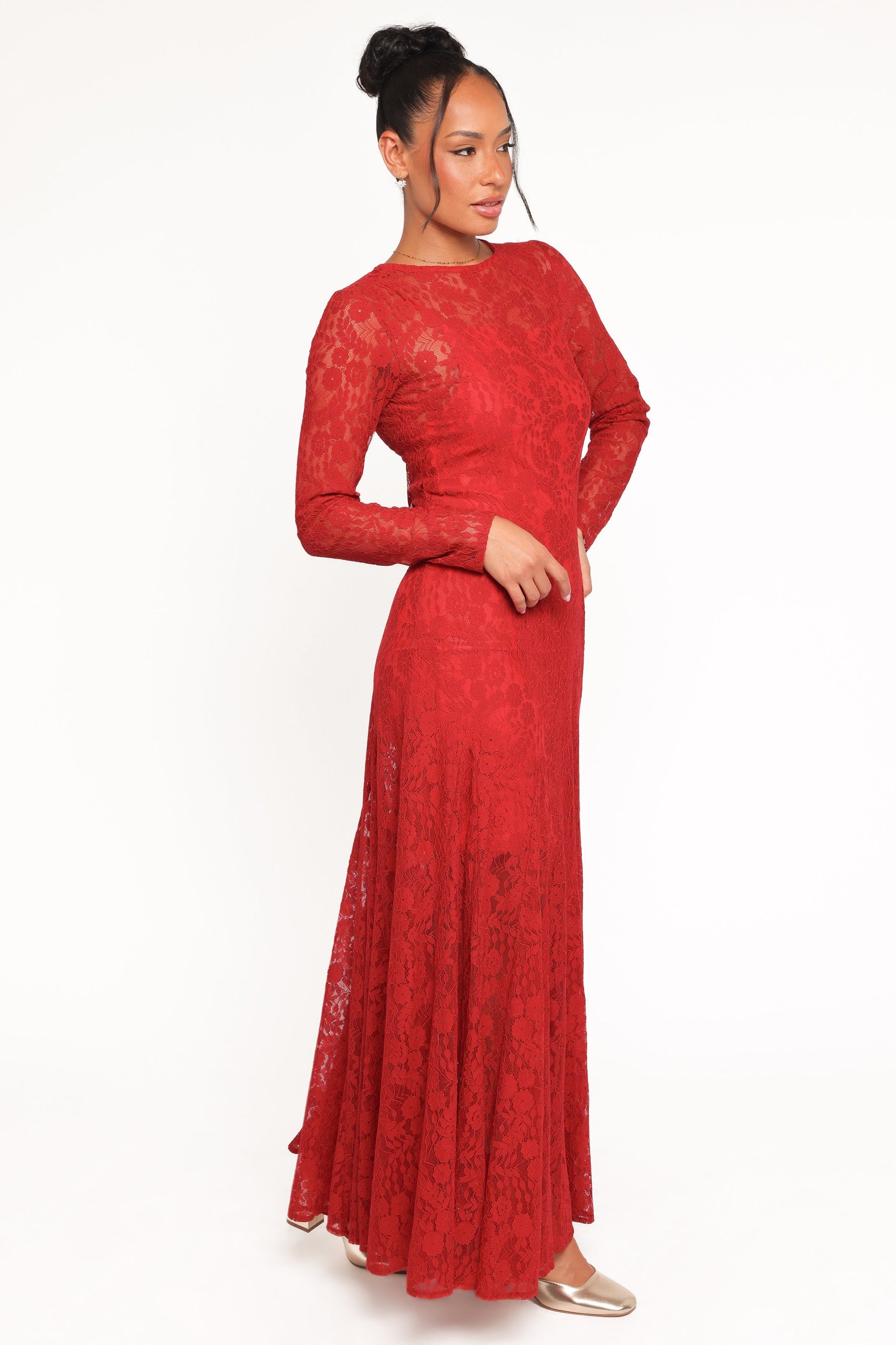 Keani Long Sleeve Maxi Dress - Red - Image 4