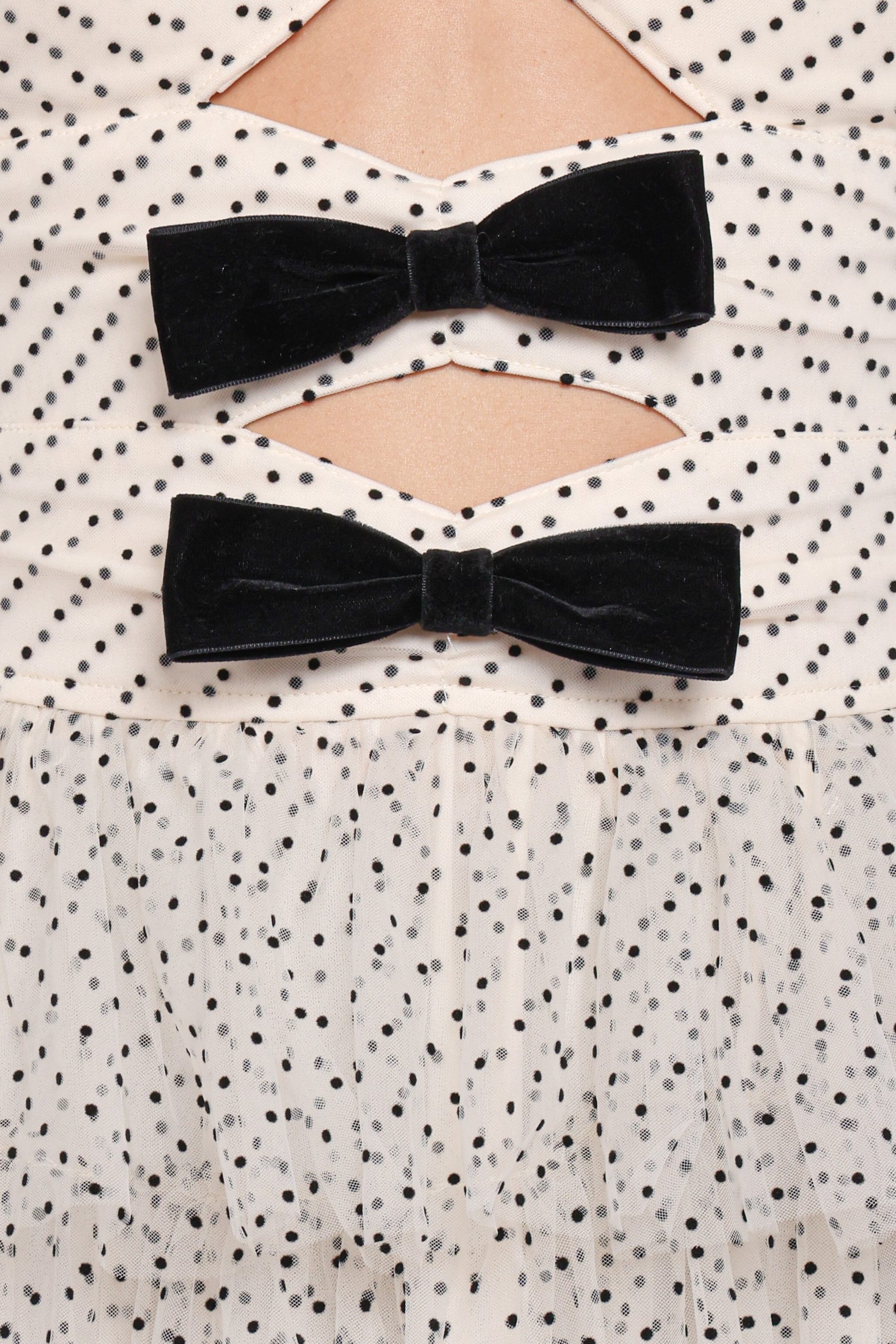 Kelari Strapless Midi Dress - Cream Polka Dot - Image 7