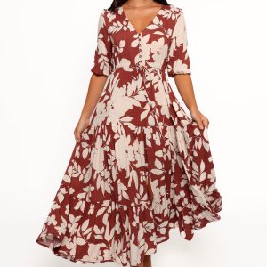 Kelda Dress - Rust Floral