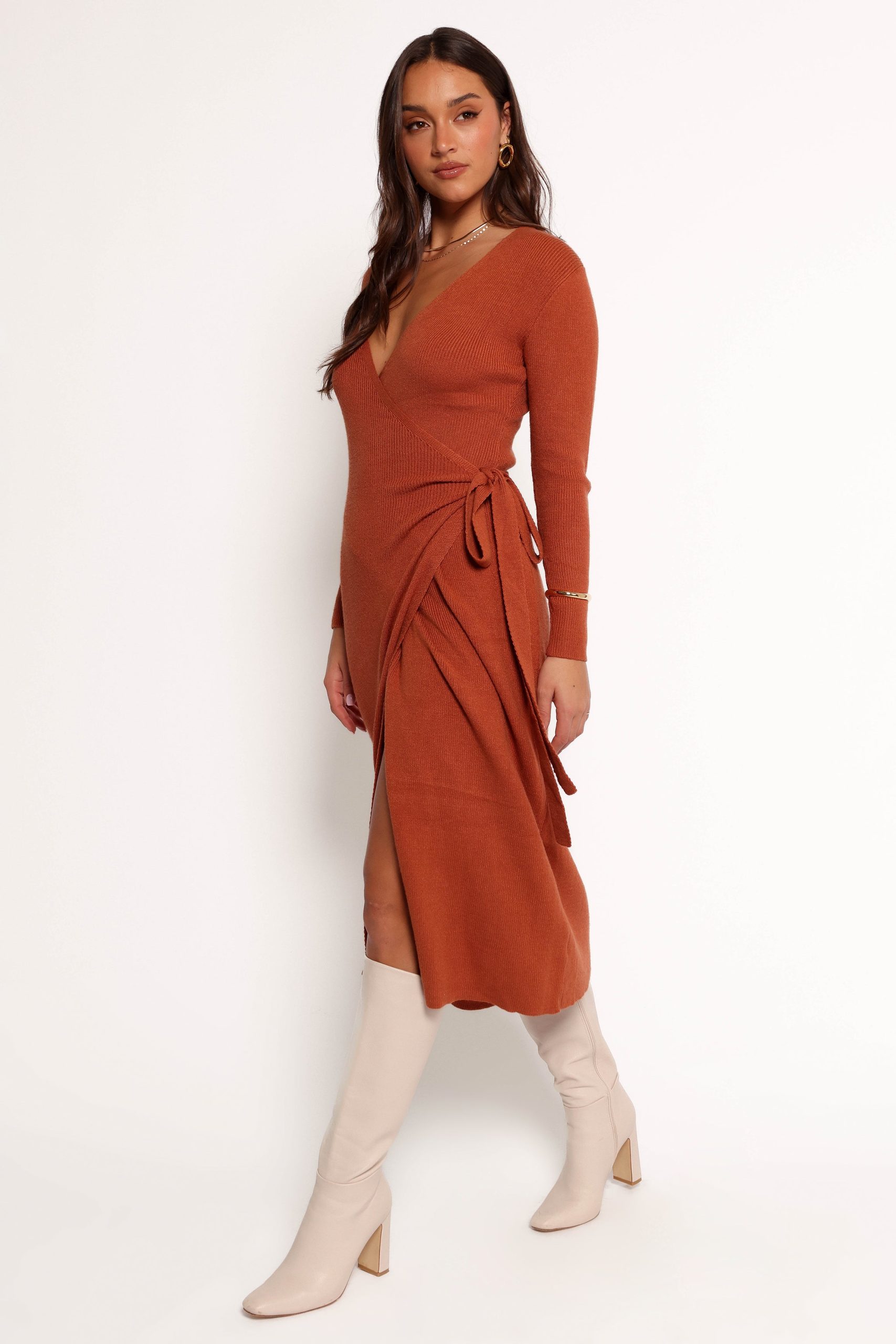 Kellan Wrap Midi Dress - Bronze - Image 5