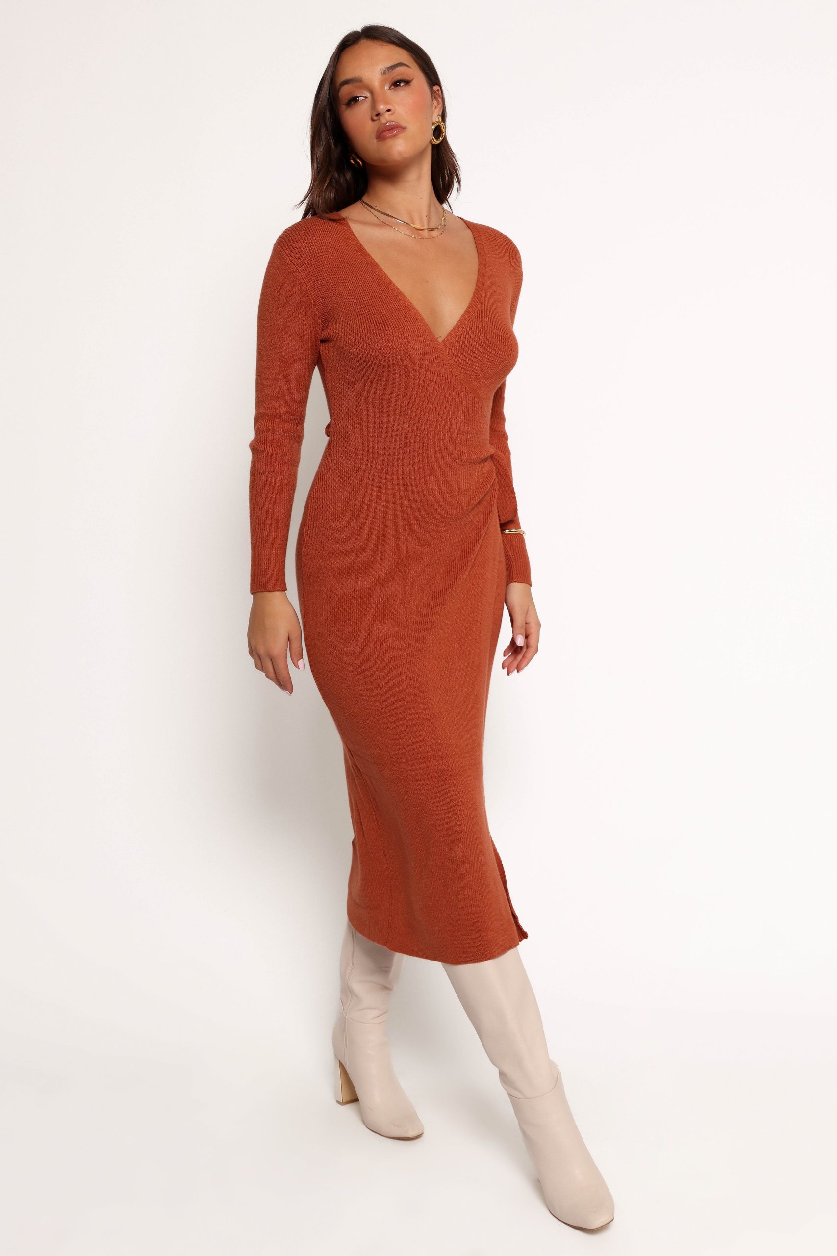 Kellan Wrap Midi Dress - Bronze - Image 7