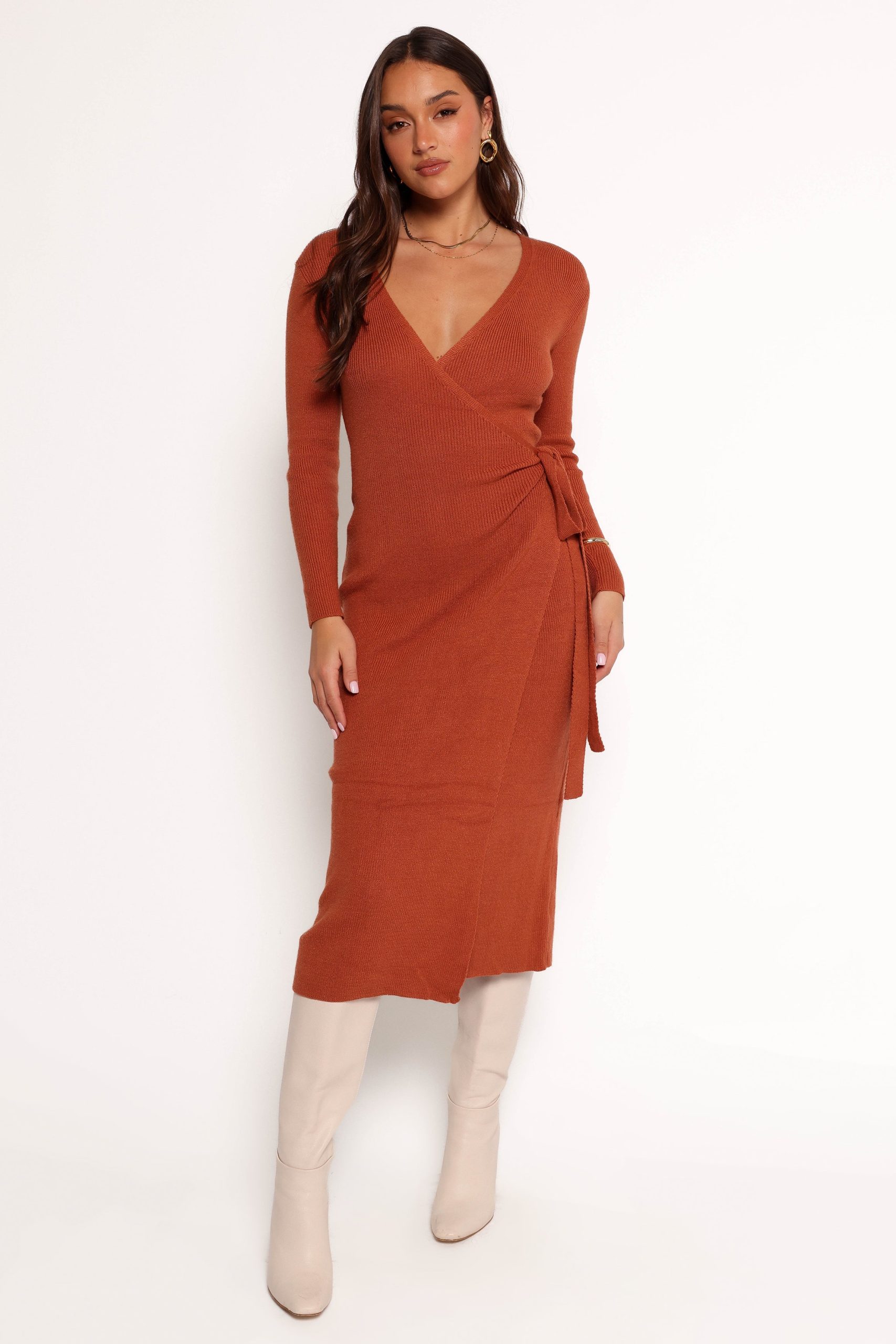 Kellan Wrap Midi Dress - Bronze - Image 8
