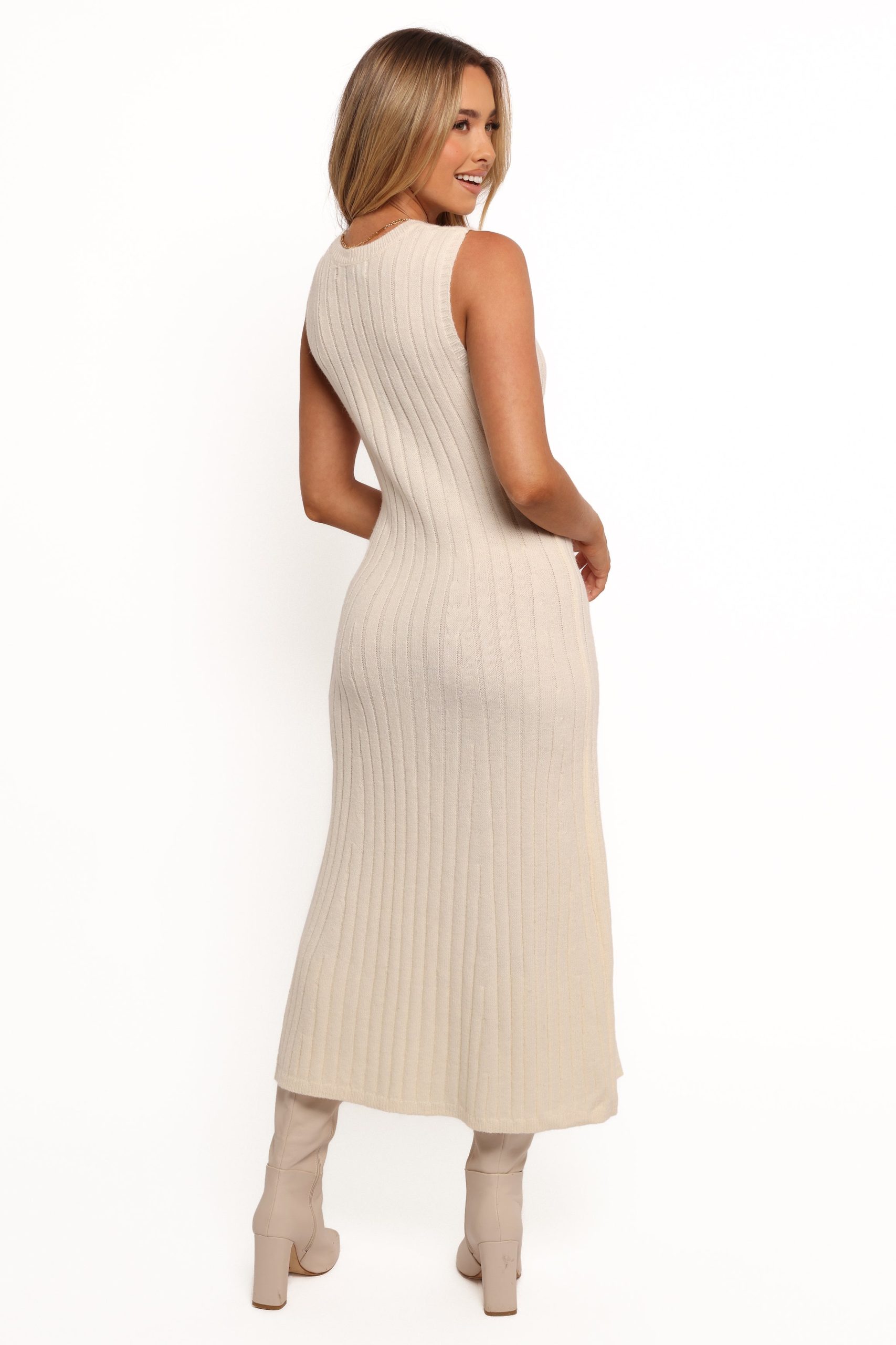 Kellie Knit Midi Dress - White - Image 4
