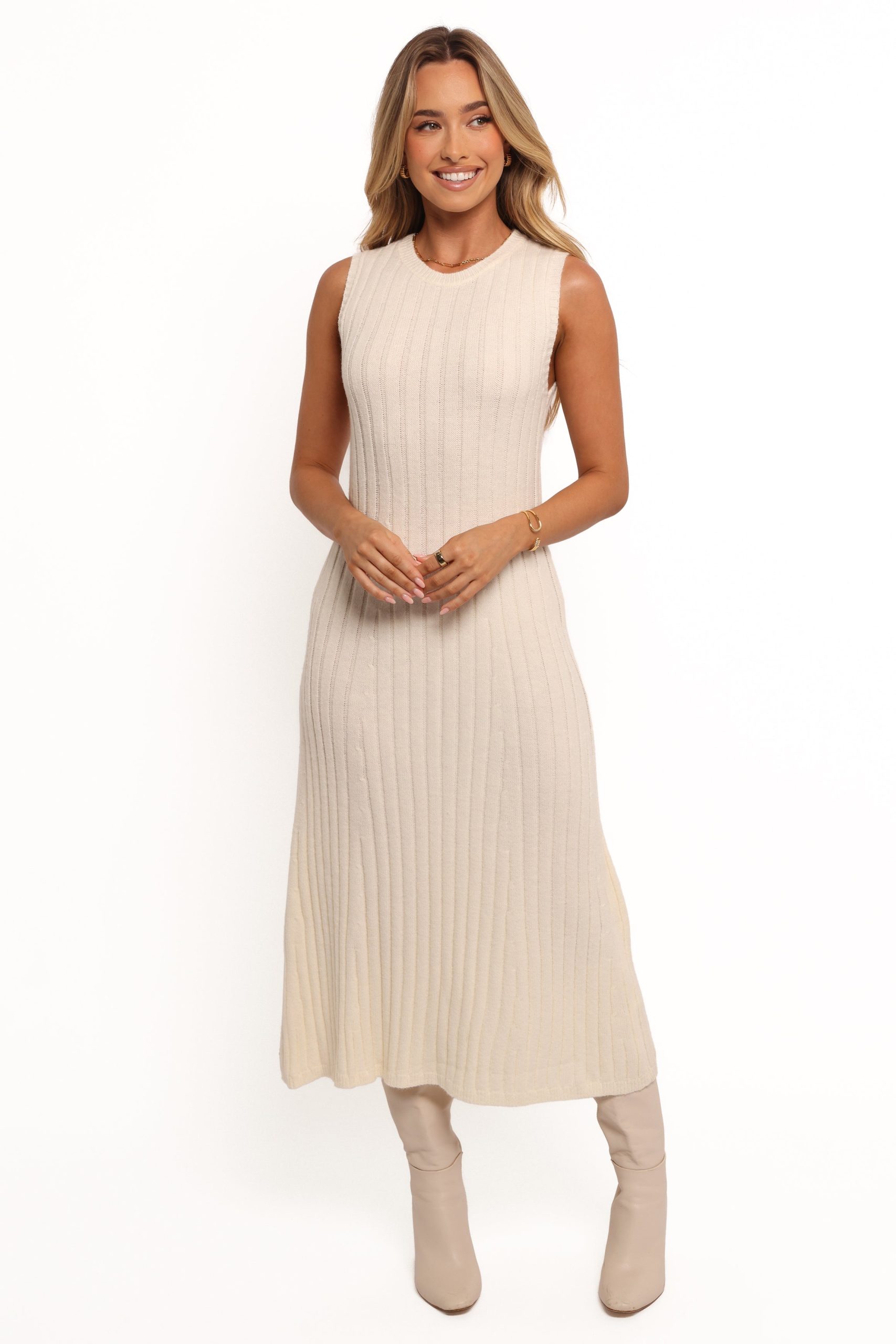 Kellie Knit Midi Dress - White - Image 7