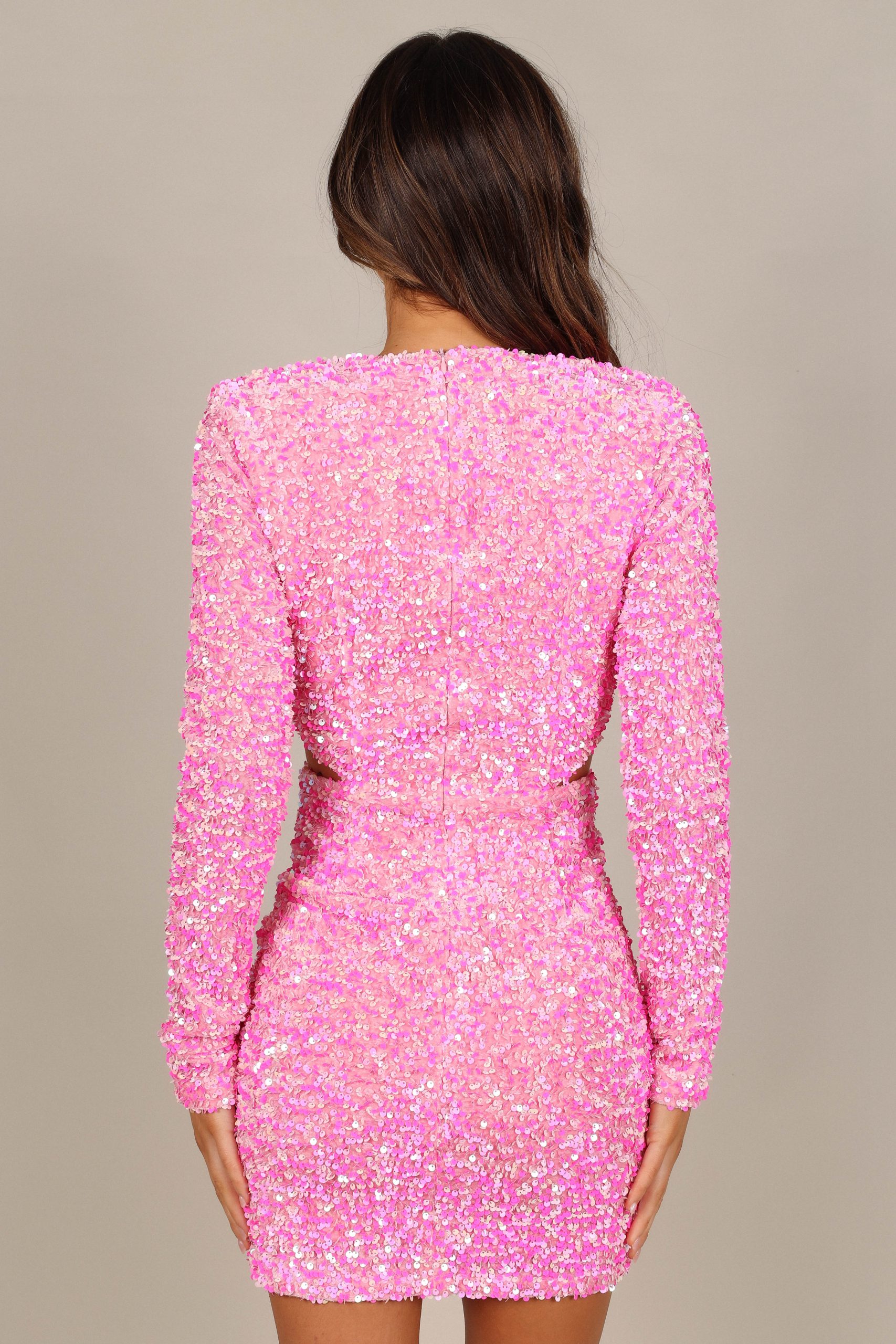 Kelly Long Sleeve Sequin Mini Dress - Berry - Image 8